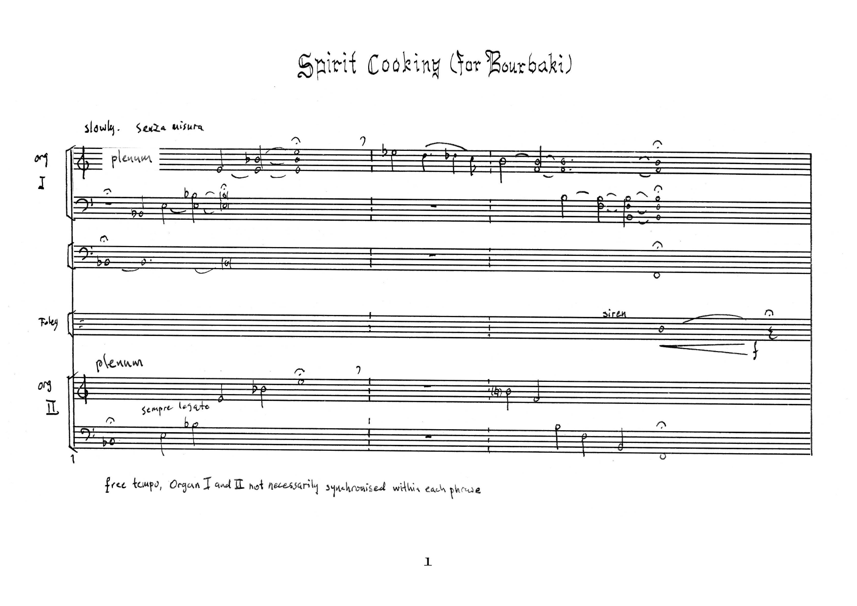 Spirit Cooking (for Bourbaki) - For two organs and foley artist - Image 7