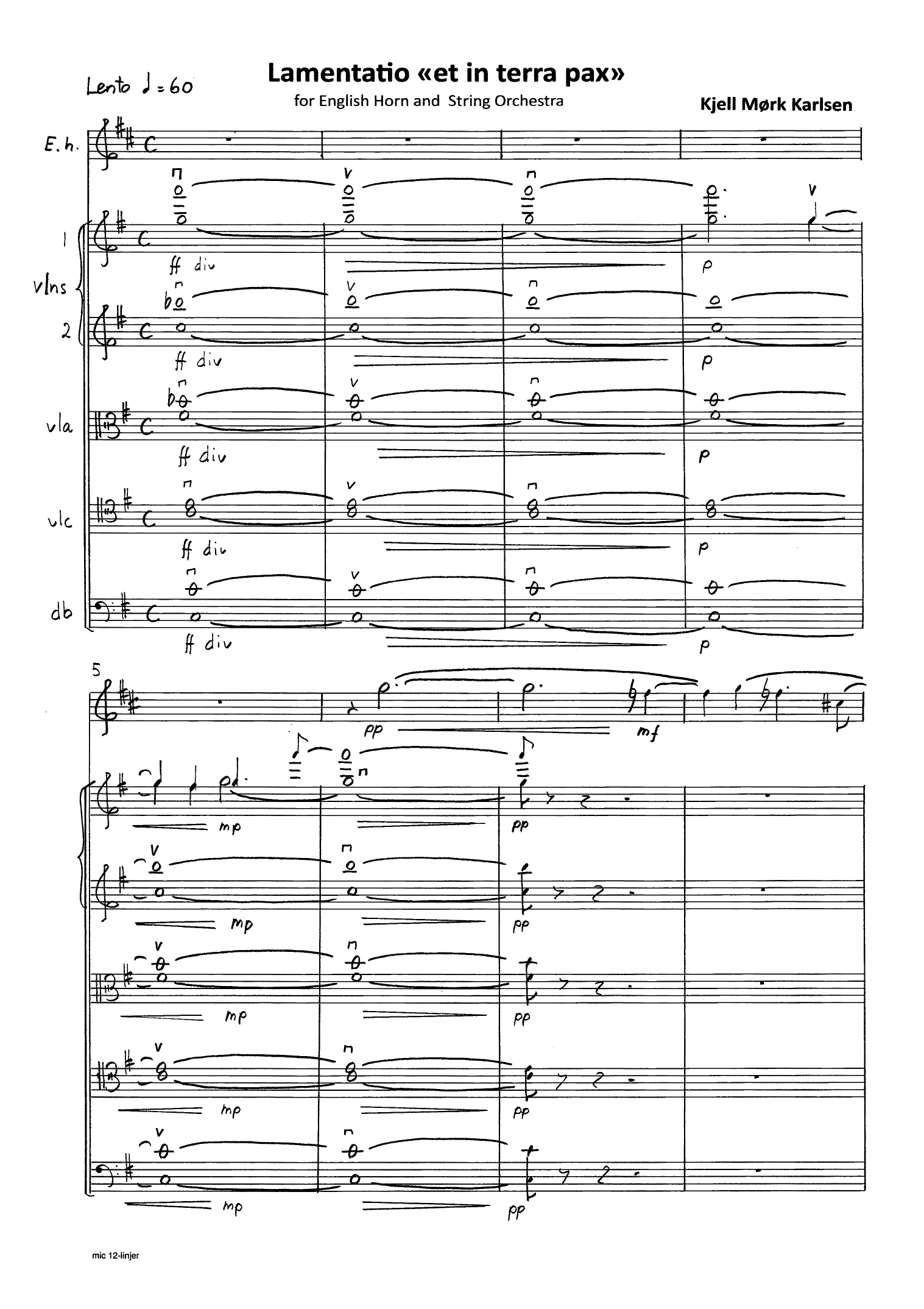 Lamentatio "et in terra pax" - for english horn and string orchestra, Op. 221 - Image 5