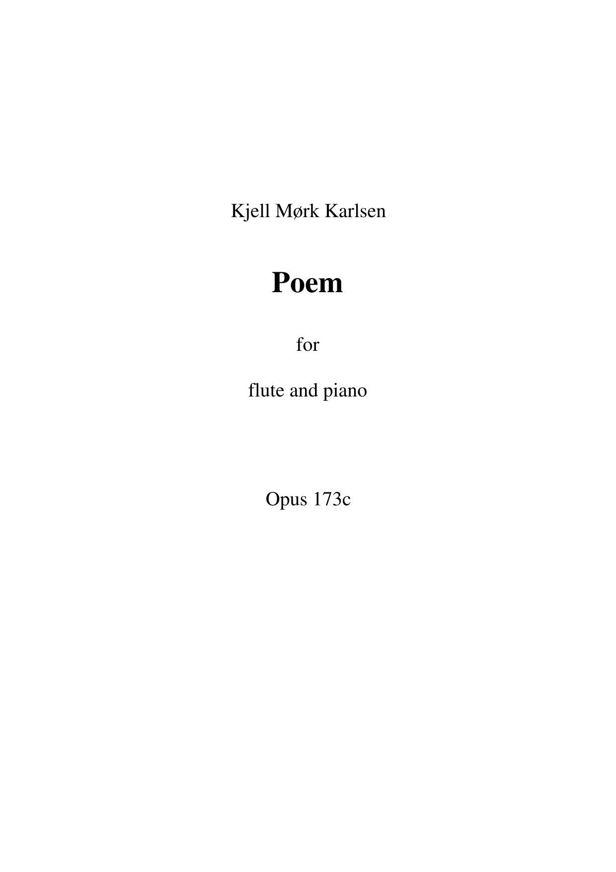 Poem for flute and piano, Op. 173 c