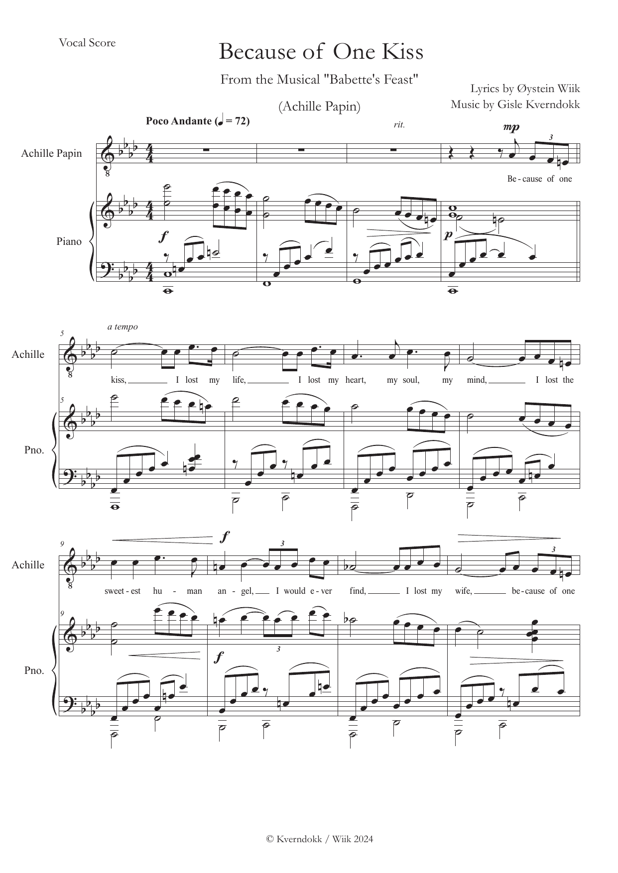 5 Songs - Inspired by "Babette's Feast" by Karen Blixen - for soprano, tenor and piano - Bilde 5