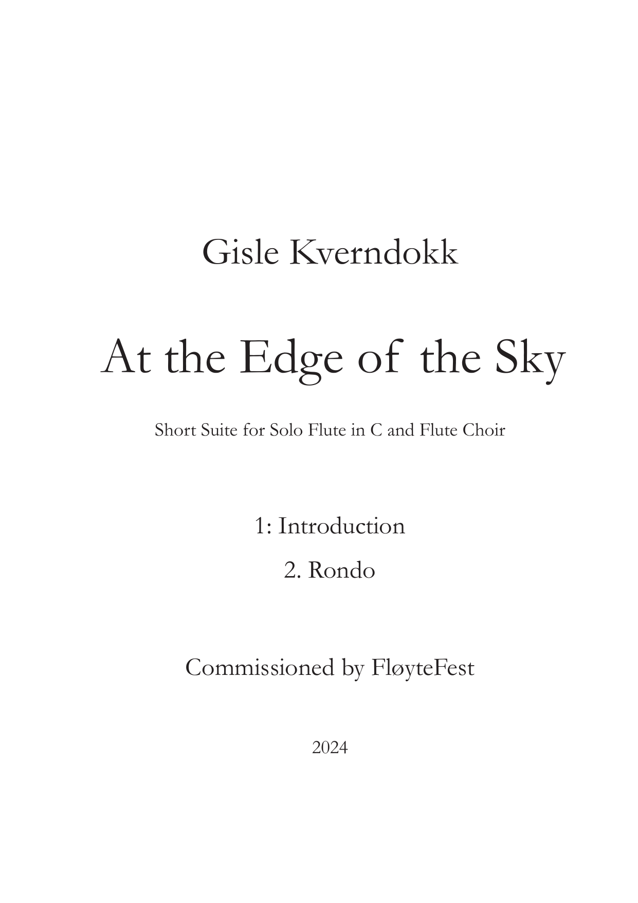 At the Edge of the Sky - Short suite for solo flute in C and flute choir