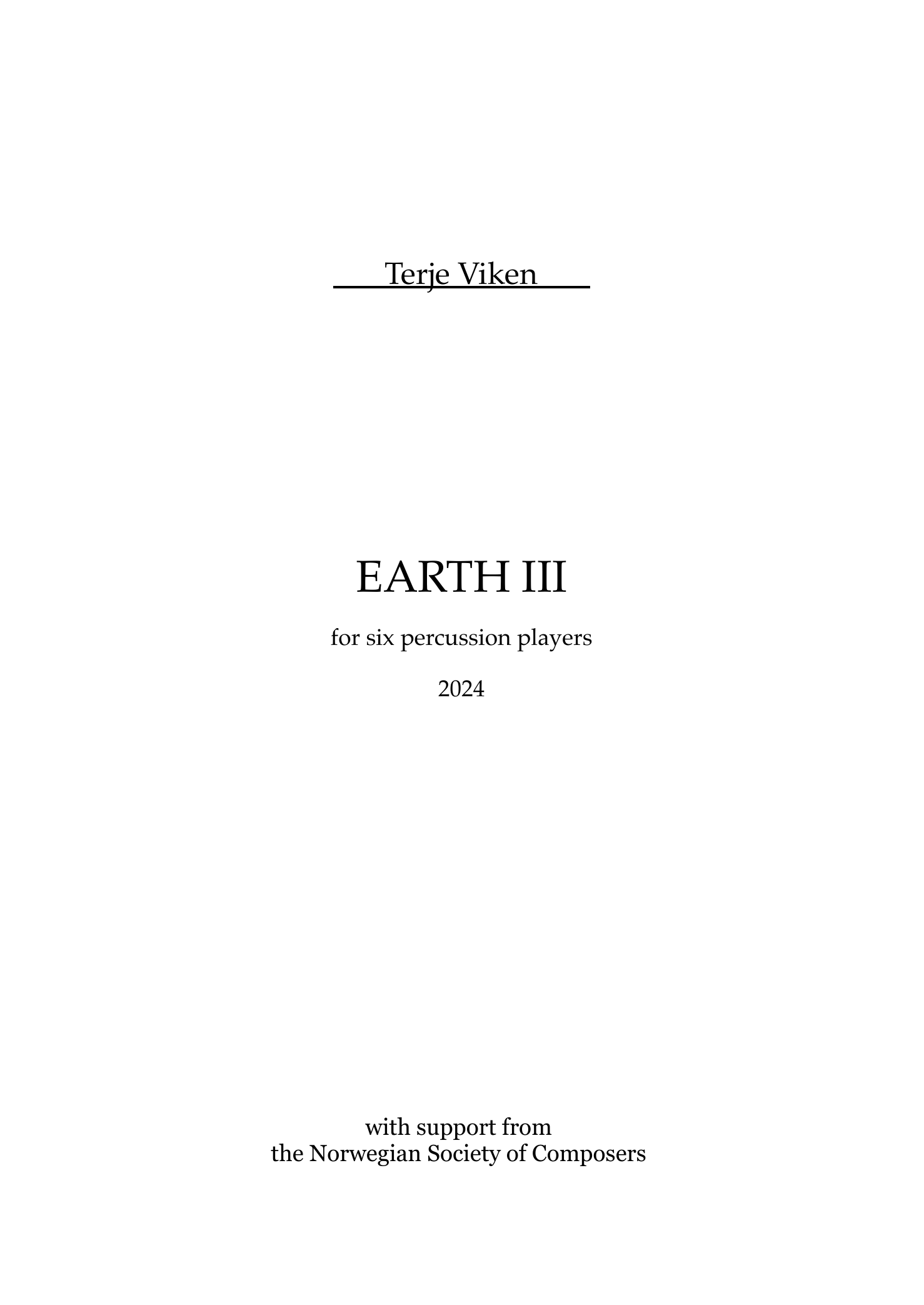 Earth III - for six percussion players