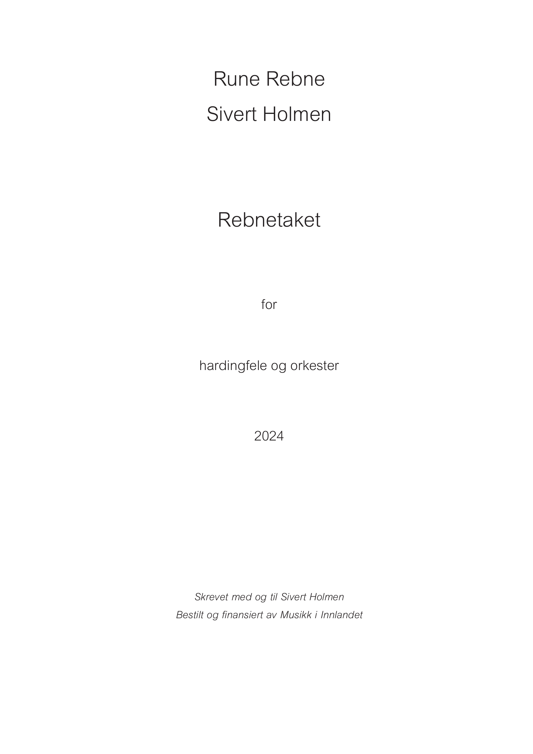 Rebnetaket - For hardingfele og orkester