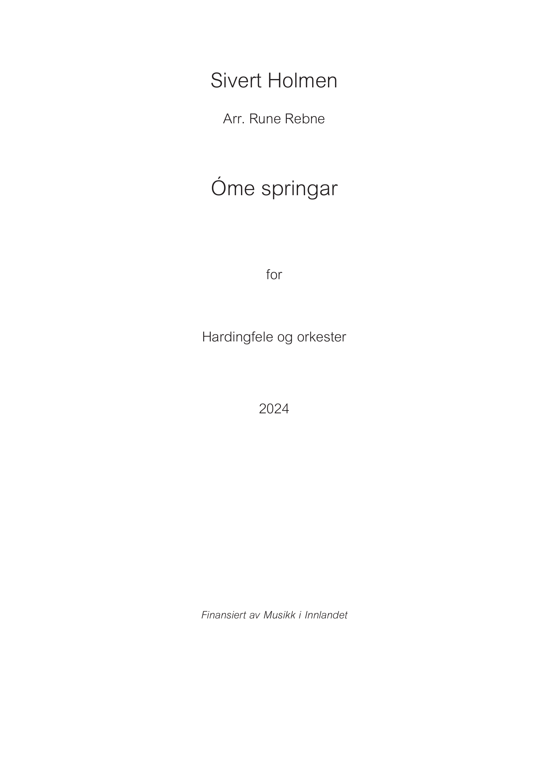 Óme springar - For hardingfele og orkester