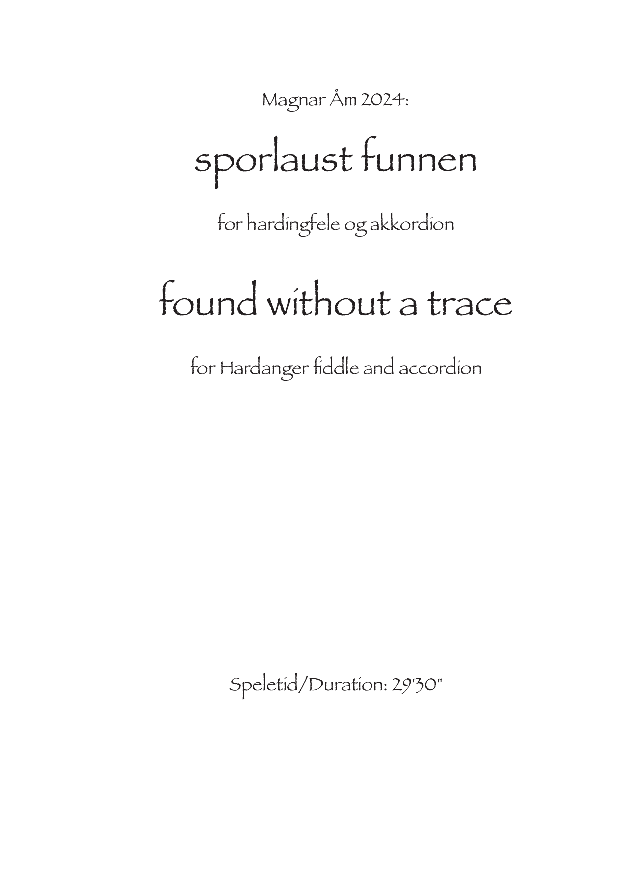 found without a trace - for hardanger fiddle and accordion - Image 3