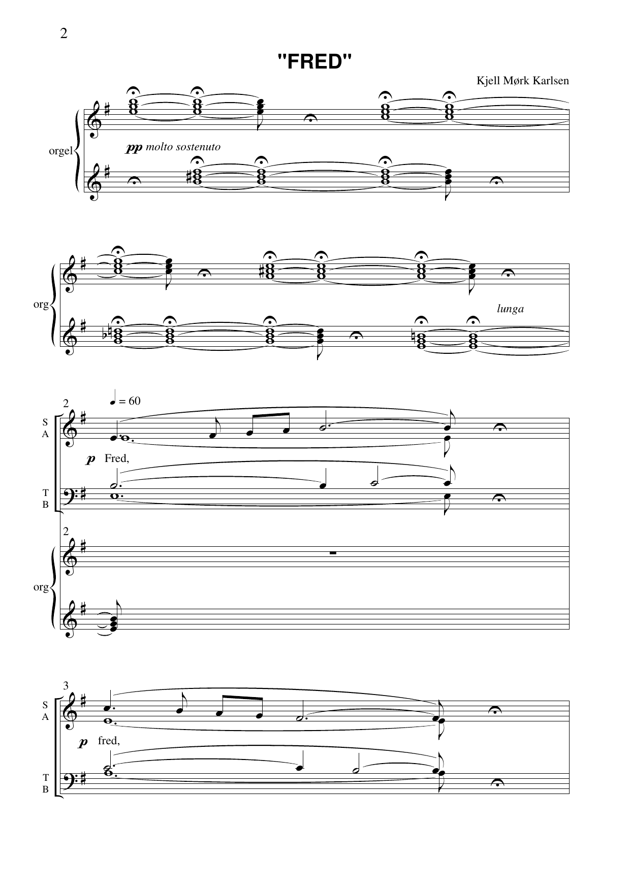 Fred - for blandet kor, barnekor, fløyte og orgel, op. 225 - Image 3