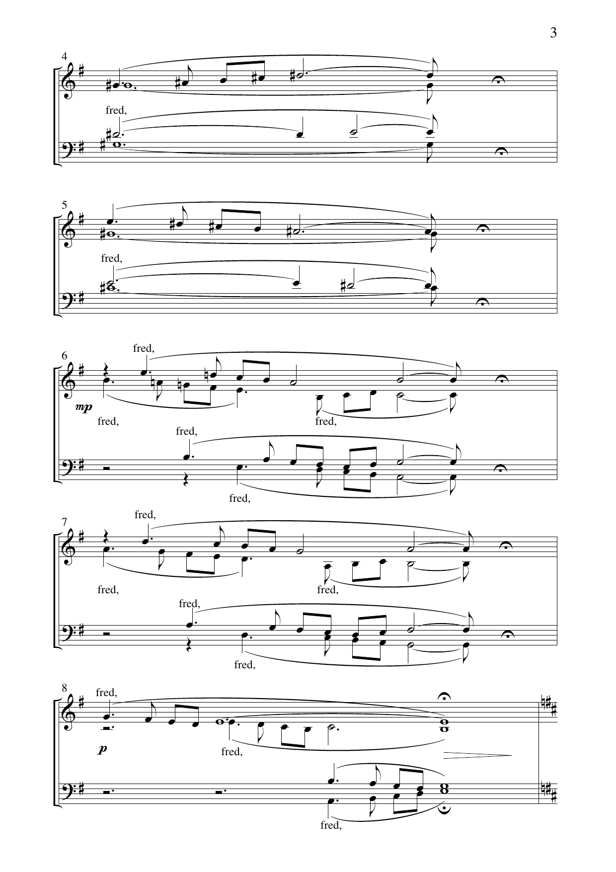 Fred - for blandet kor, barnekor, fløyte og orgel, op. 225 - Image 4