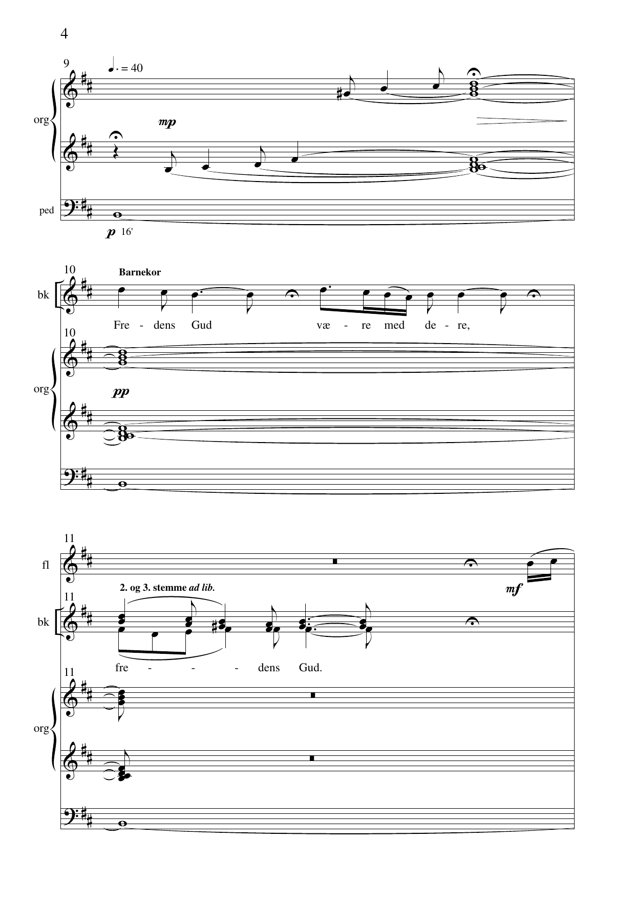 Fred - for blandet kor, barnekor, fløyte og orgel, op. 225 - Image 5