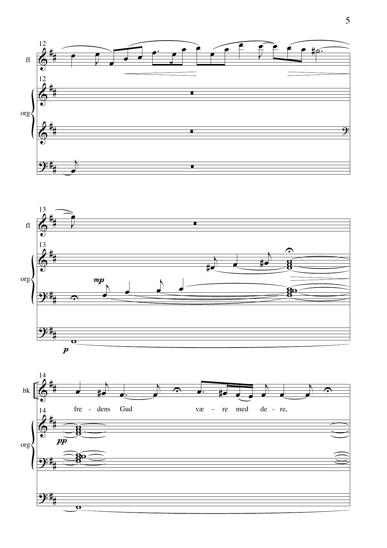 Fred - for blandet kor, barnekor, fløyte og orgel, op. 225 - Image 6
