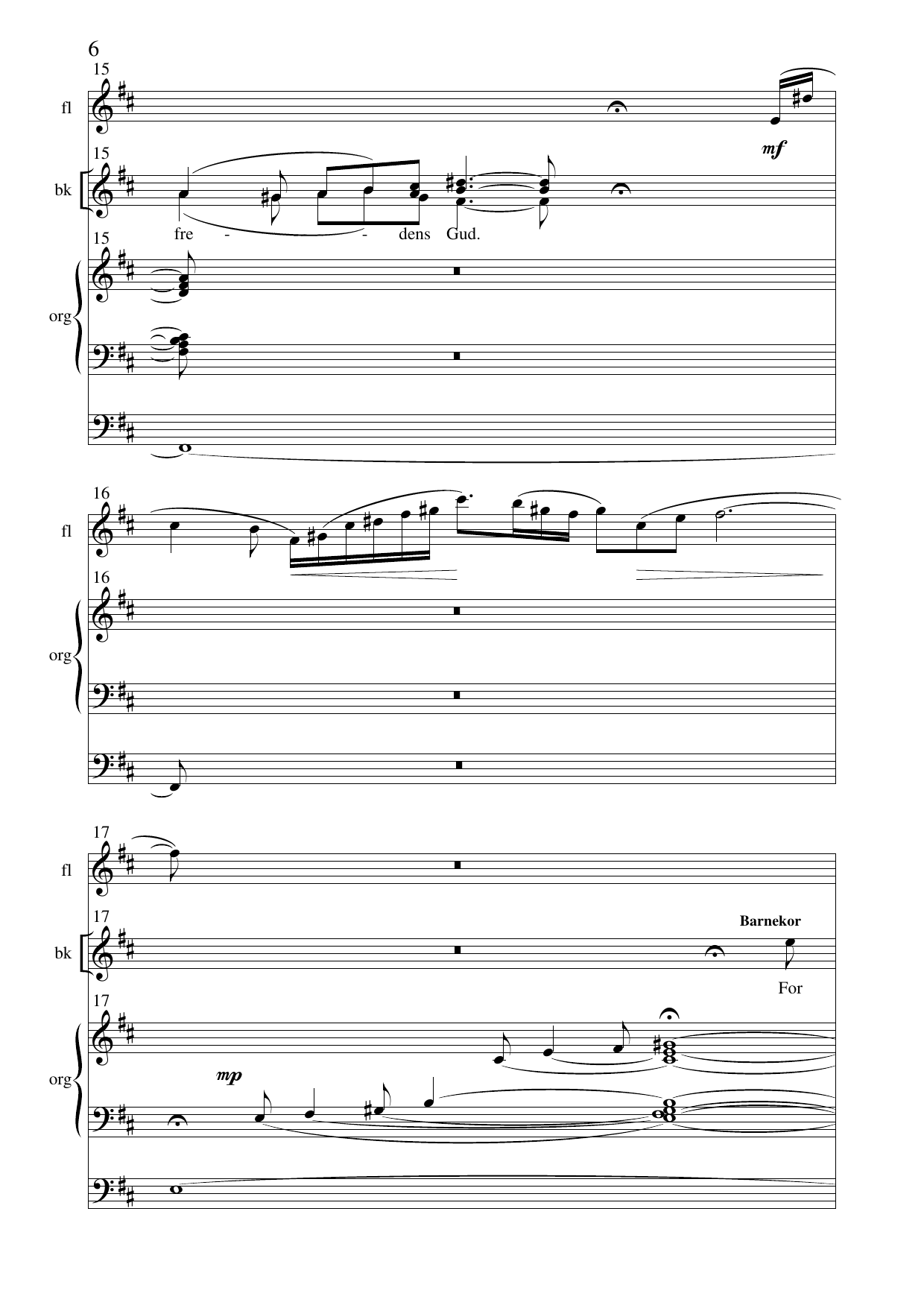 Fred - for blandet kor, barnekor, fløyte og orgel, op. 225 - Image 7