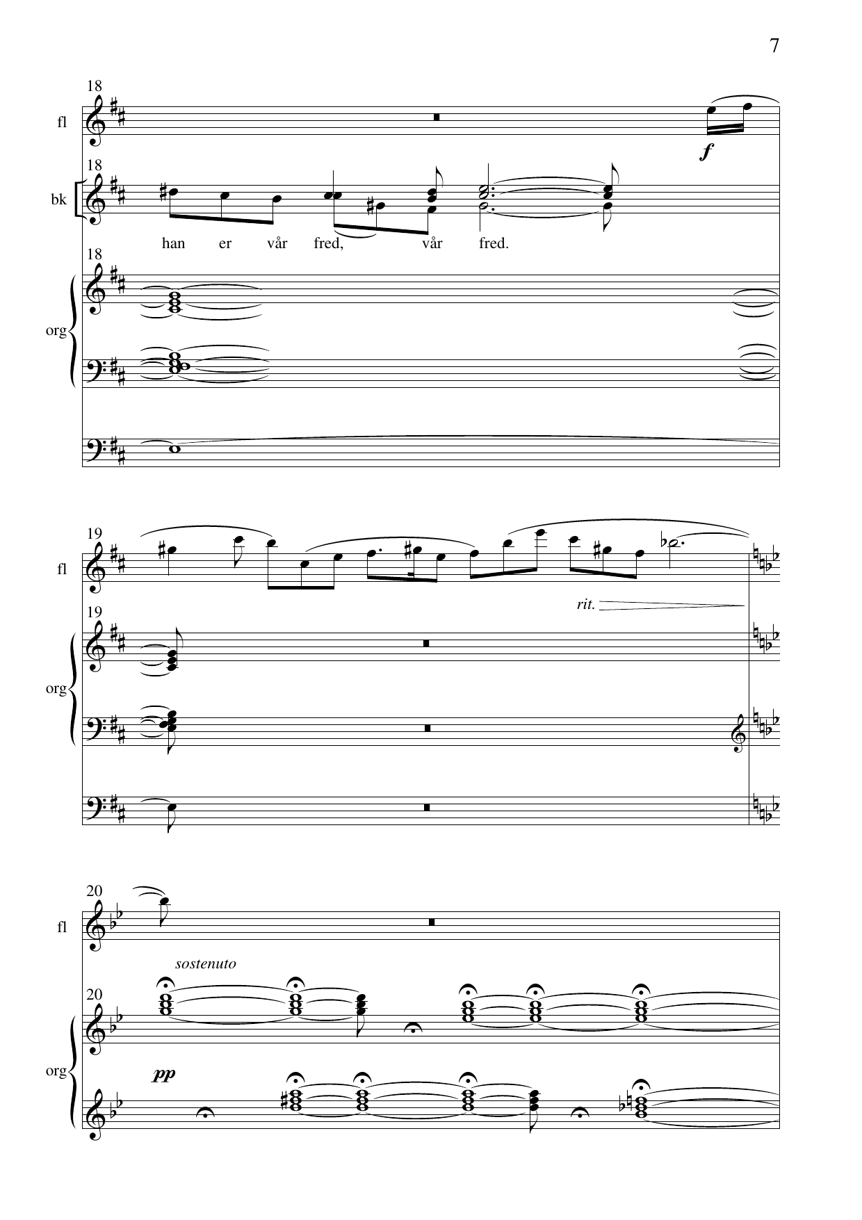 Fred - for blandet kor, barnekor, fløyte og orgel, op. 225 - Image 8