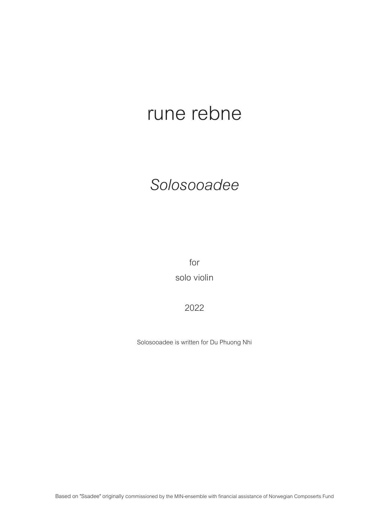 Solosooadee - for solo violin