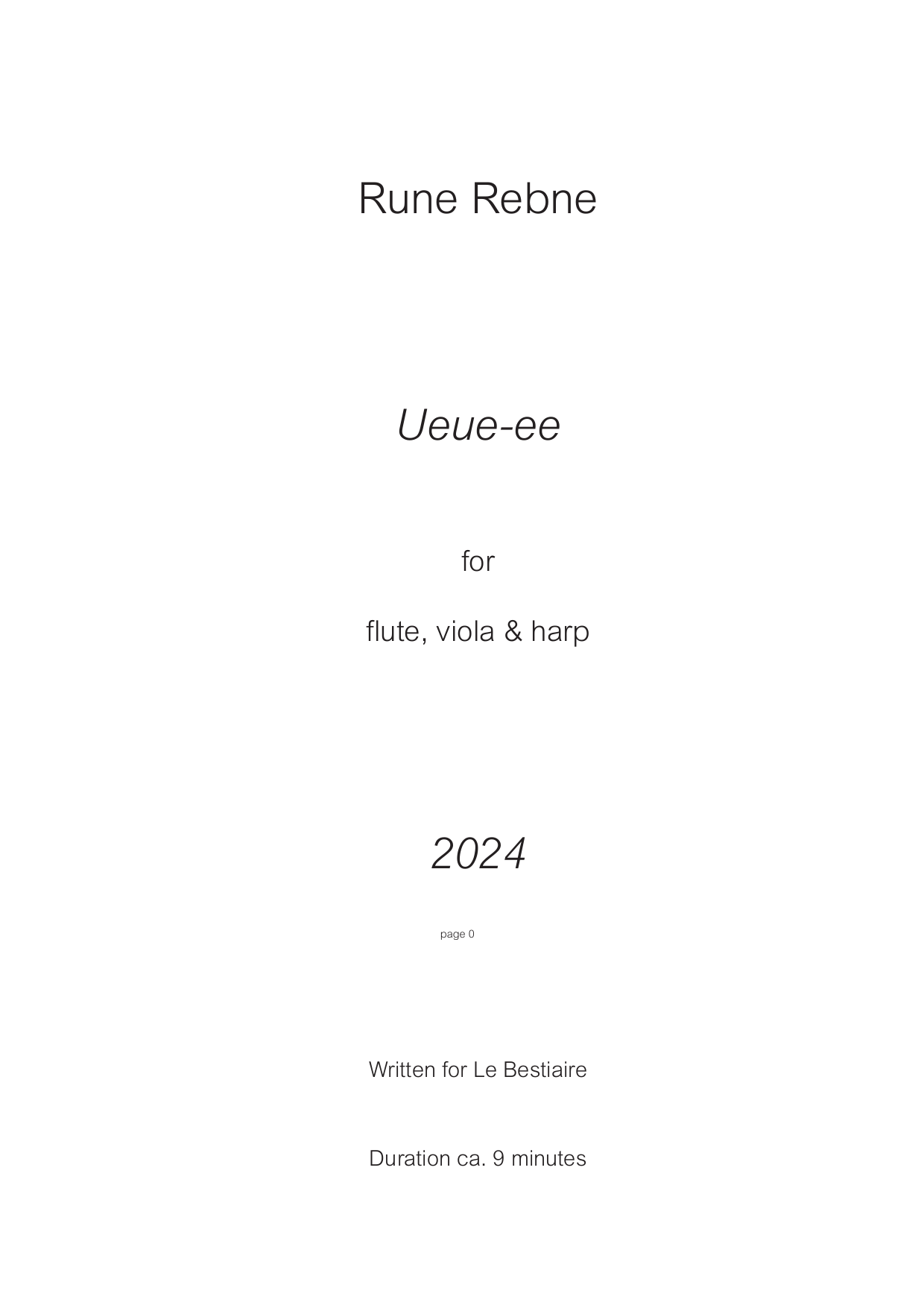 Ueue-ee - For flute, viola & harp