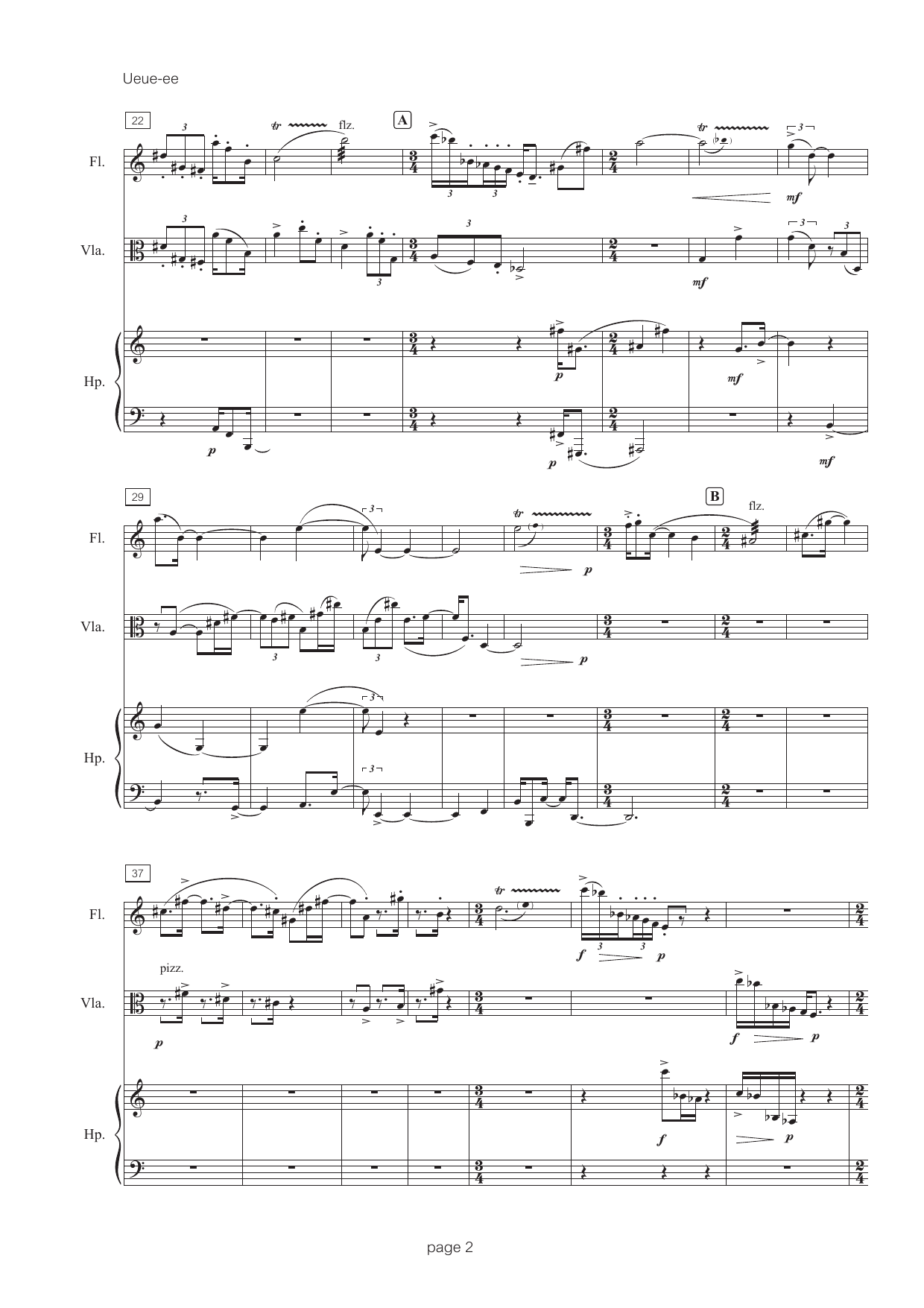 Ueue-ee - For flute, viola & harp - Bilde 3