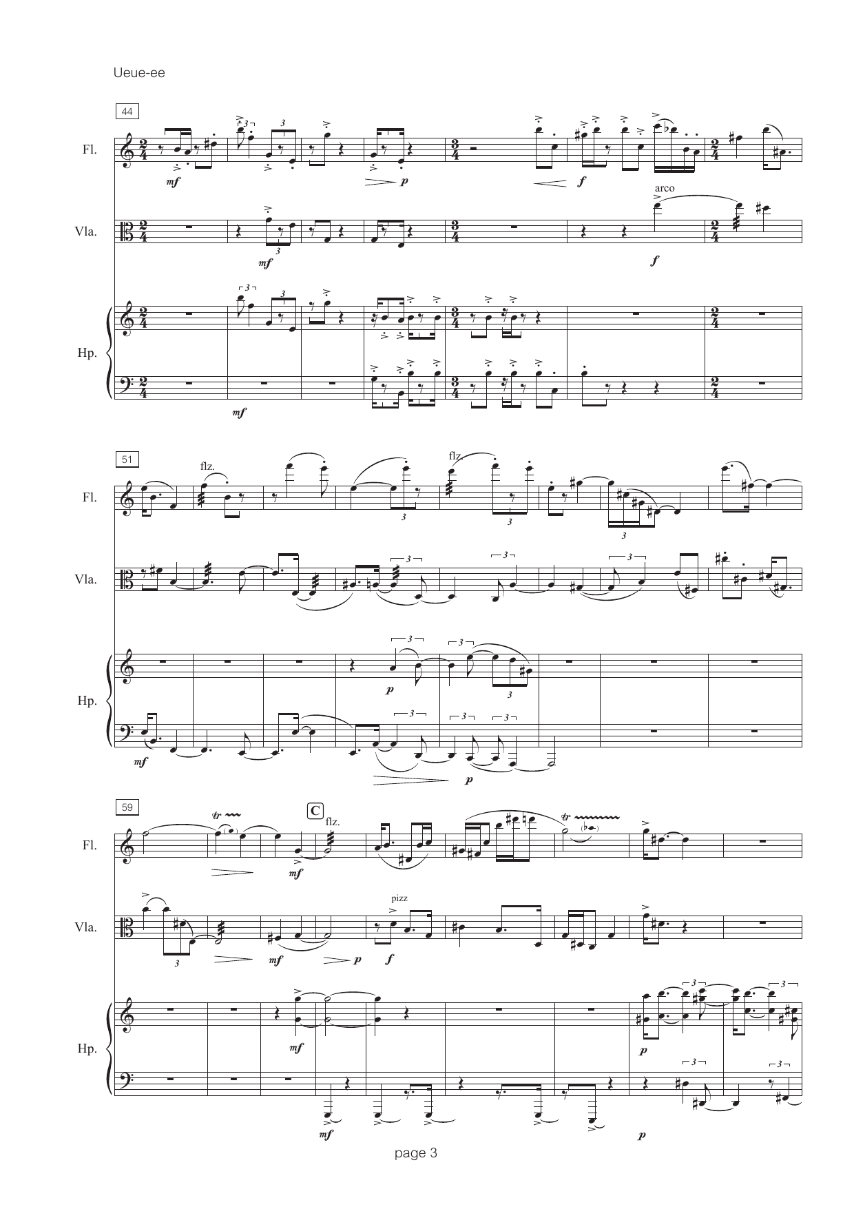 Ueue-ee - For flute, viola & harp - Bilde 4