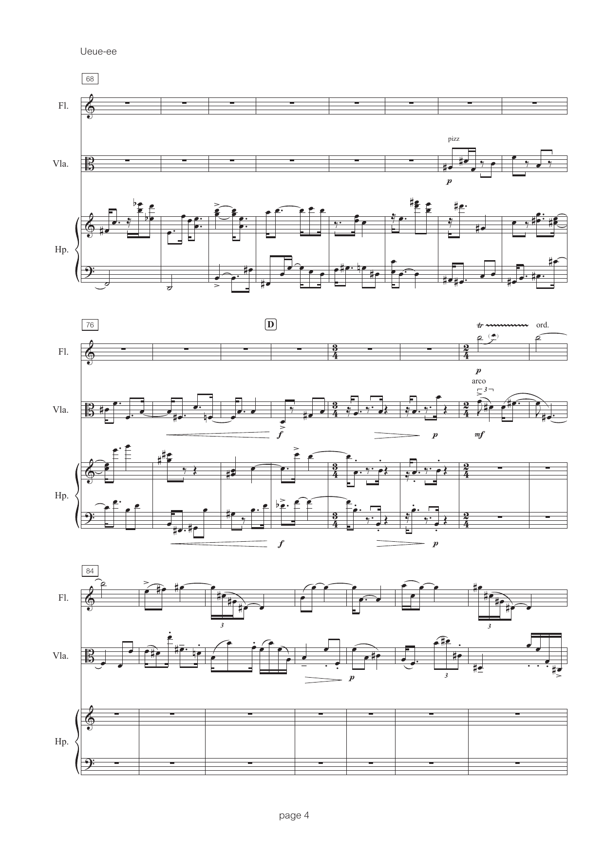 Ueue-ee - For flute, viola & harp - Bilde 5