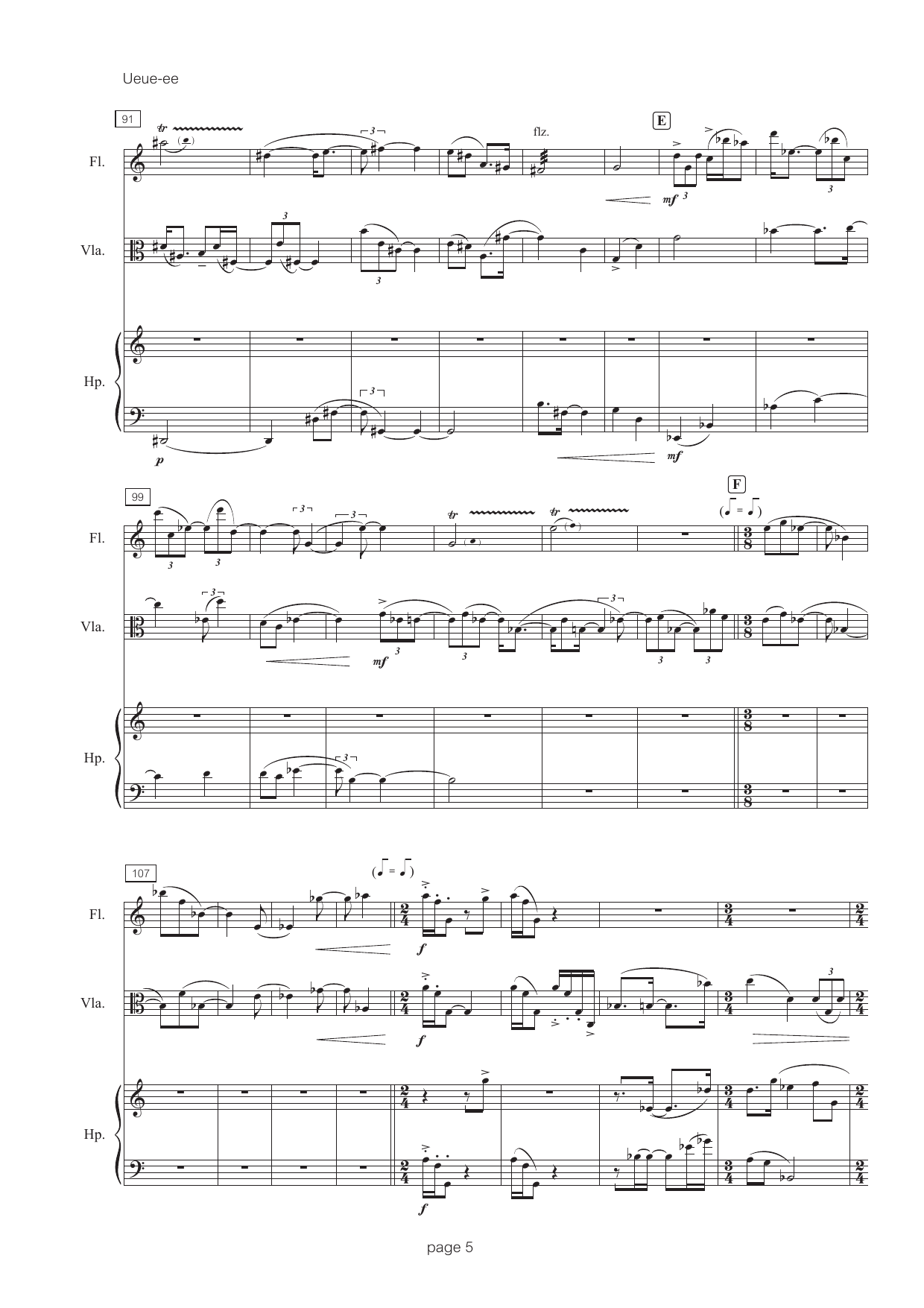 Ueue-ee - For flute, viola & harp - Bilde 6