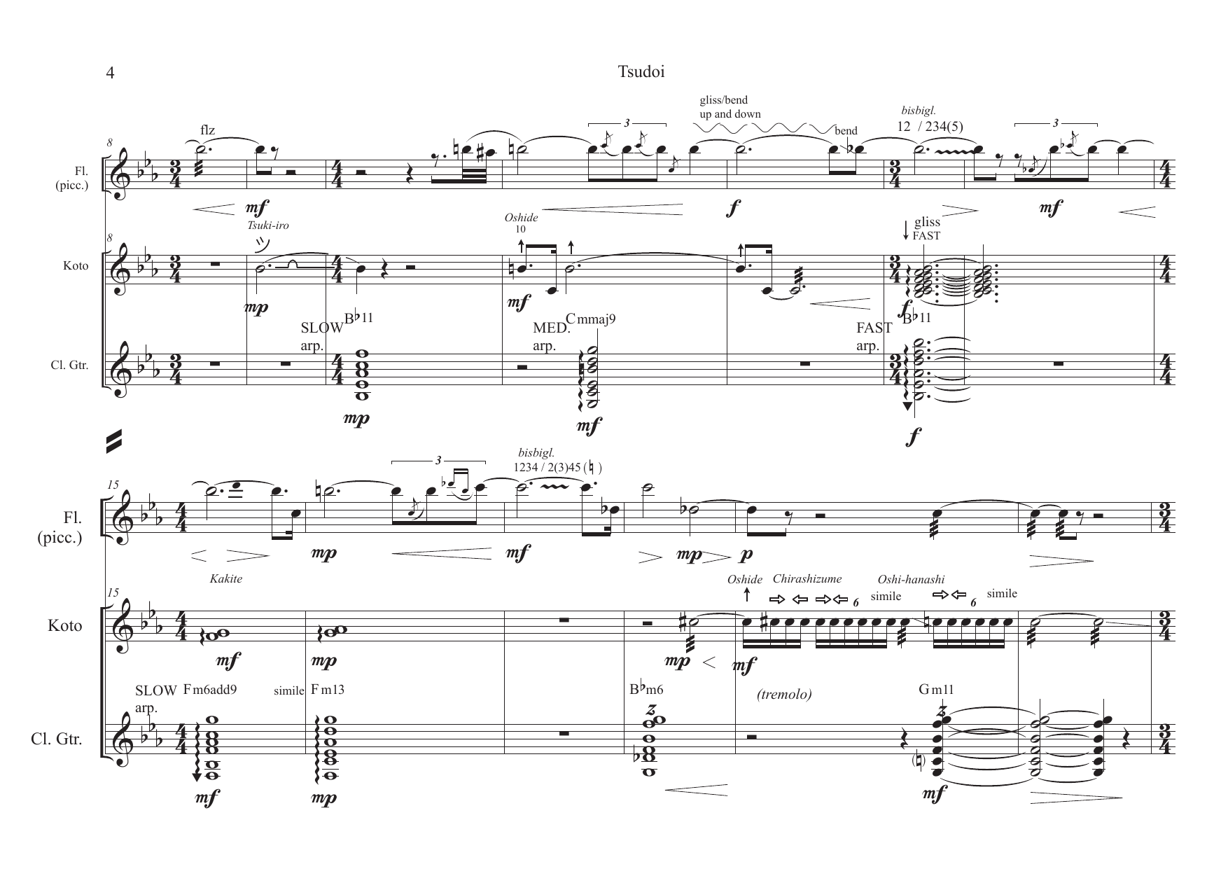 Tsudoi (III) - Version for flute, koto and guitar - Image 4