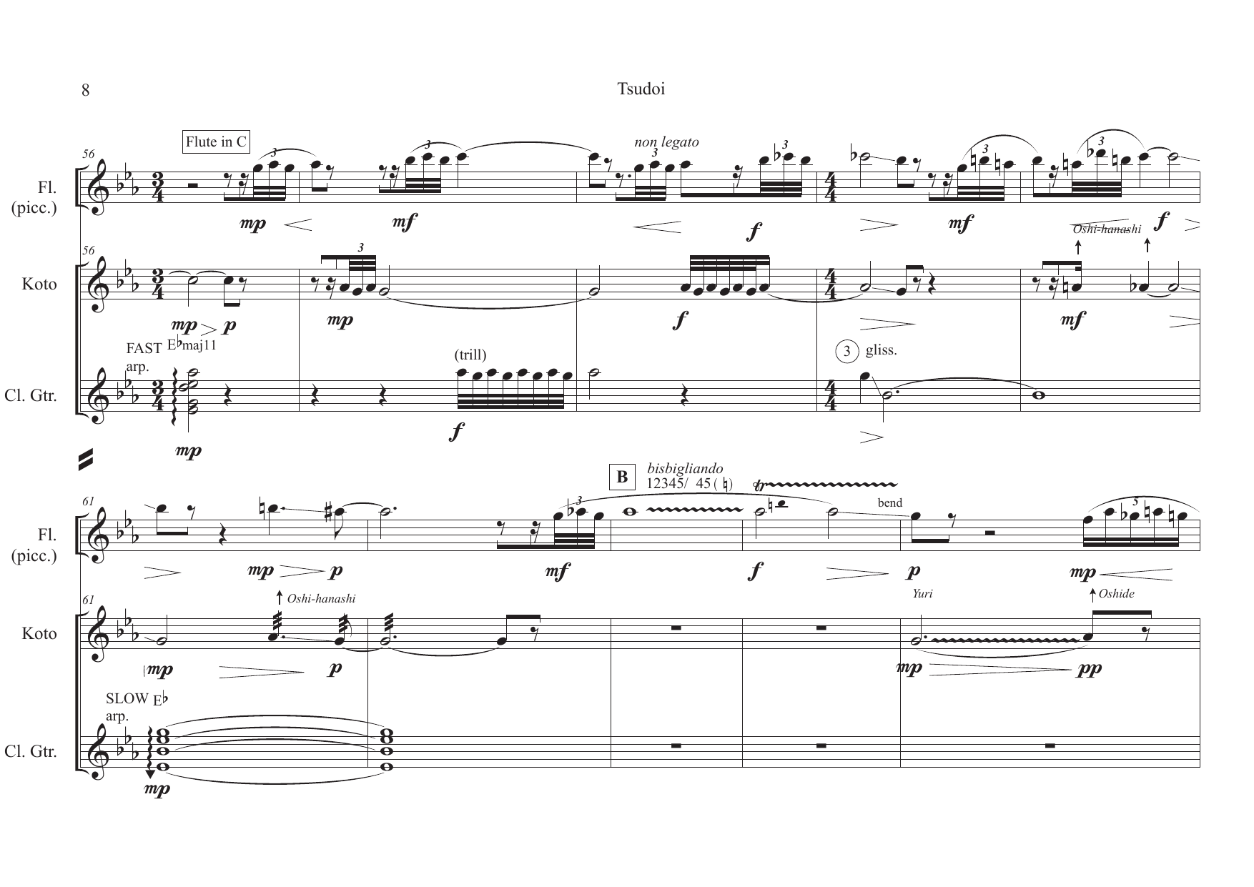 Tsudoi (III) - Version for flute, koto and guitar - Image 8