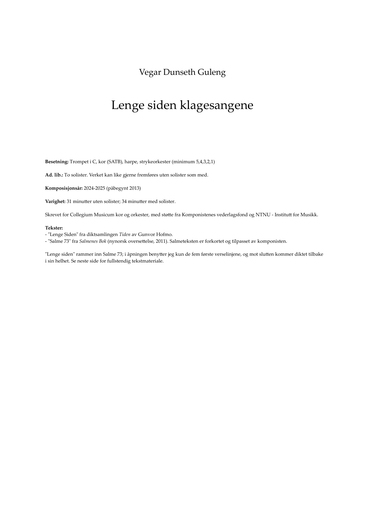 Lenge siden klagesangene - Image 2