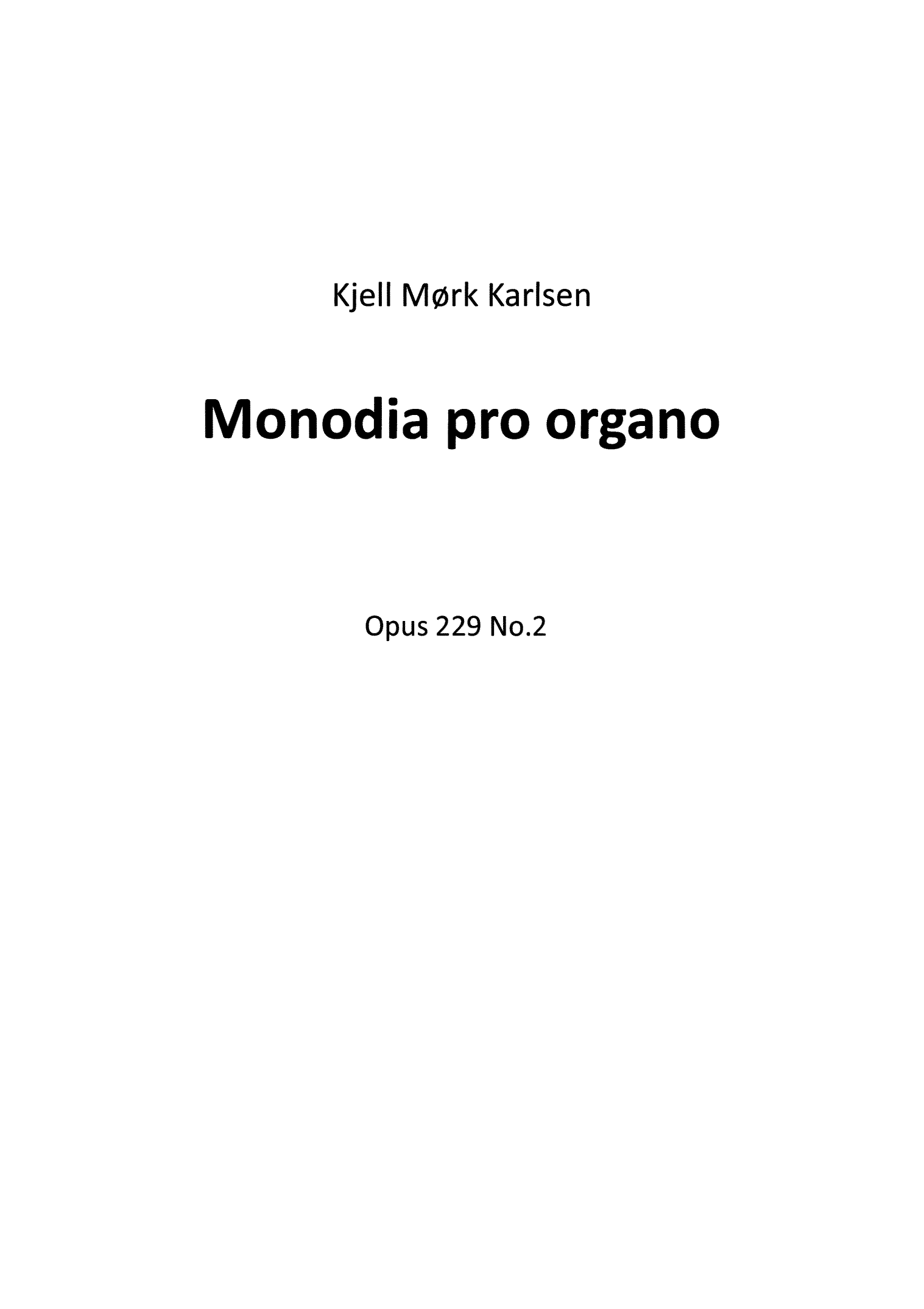 Monodia pro organo, Op. 229 No. 2