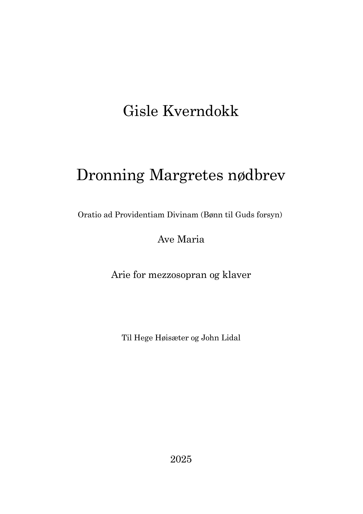 Dronning Margretes nødbrev - Arie for mezzosopran og klaver - Image 3