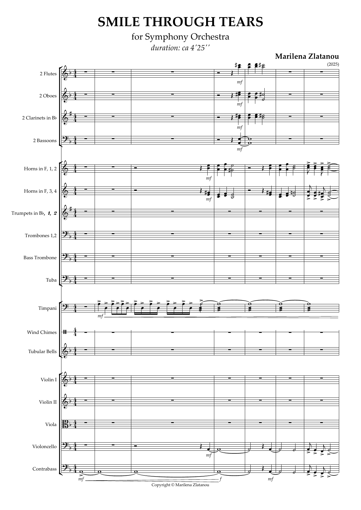 Smile Through Tears - for Symphony Orchestra