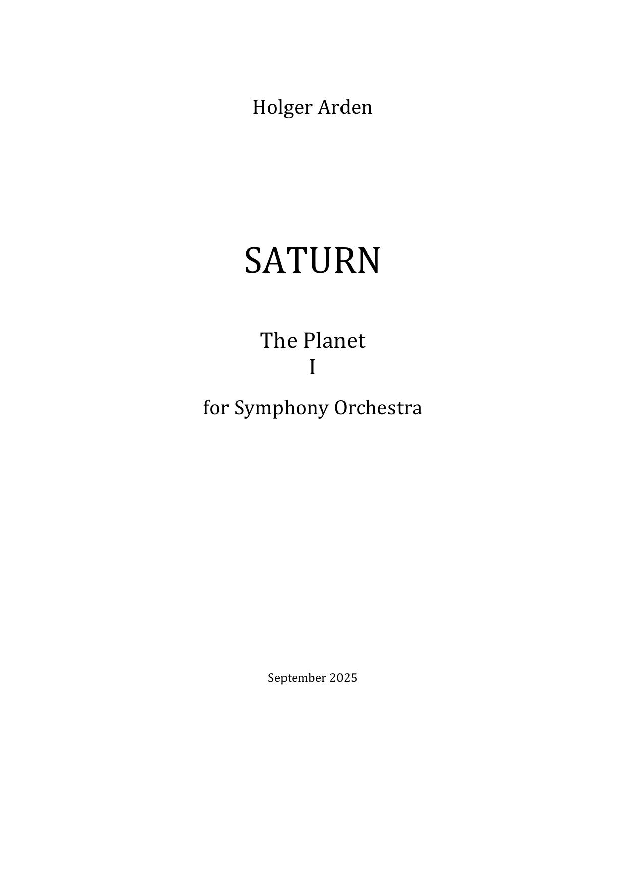 Saturn I - The Planet I