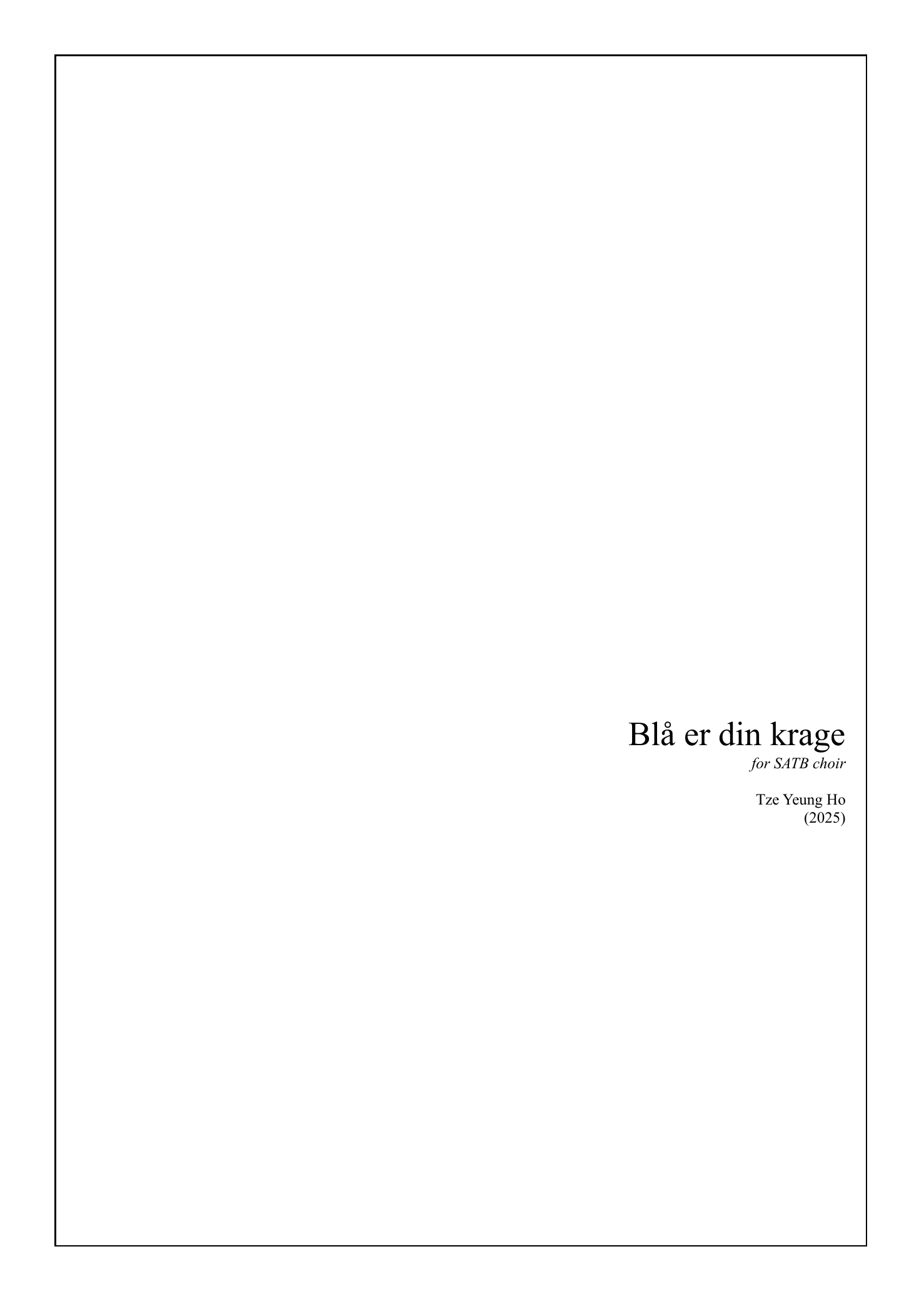Blå er din krage - for SATB choir
