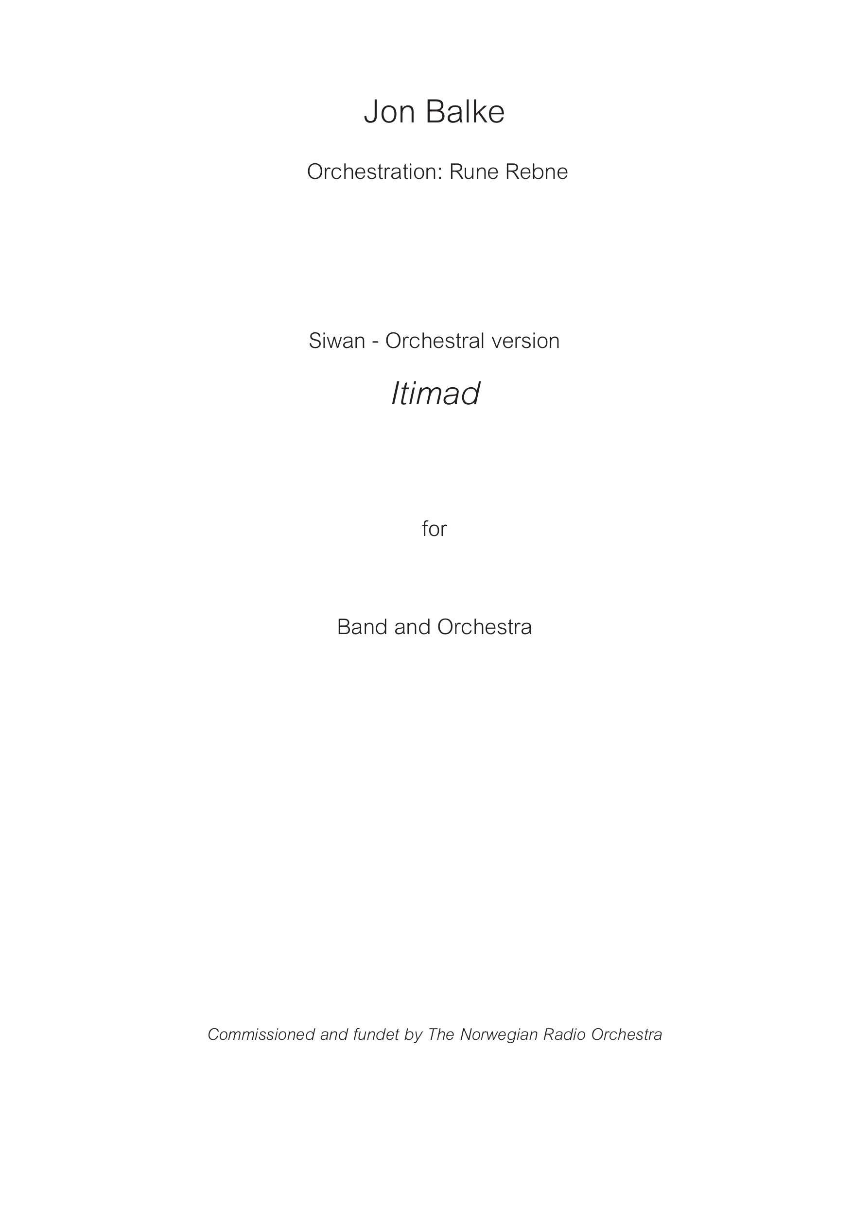 Itimad - Siwan - Orchestral version