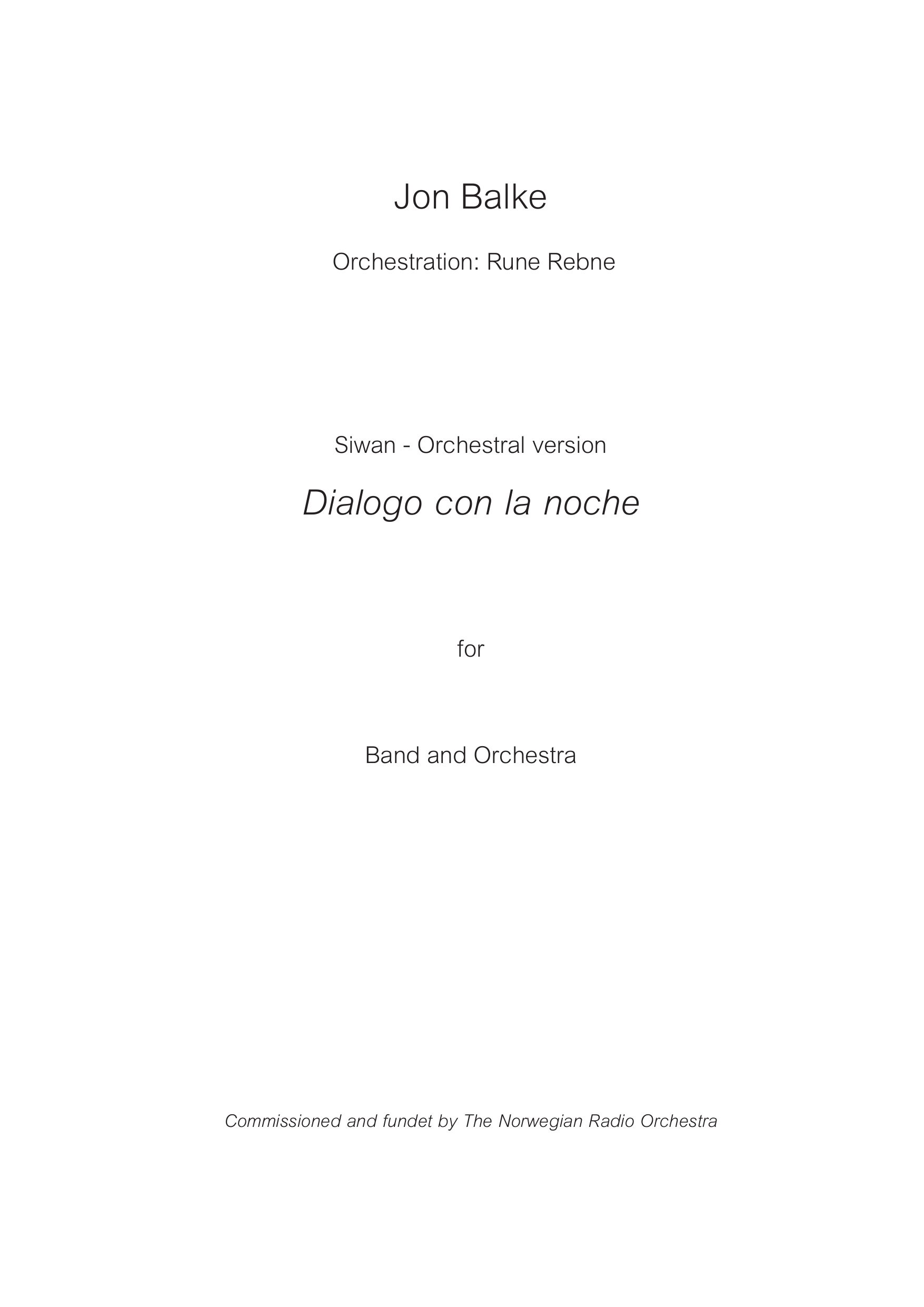Dialogo con la noche - Siwan - Orchestral version