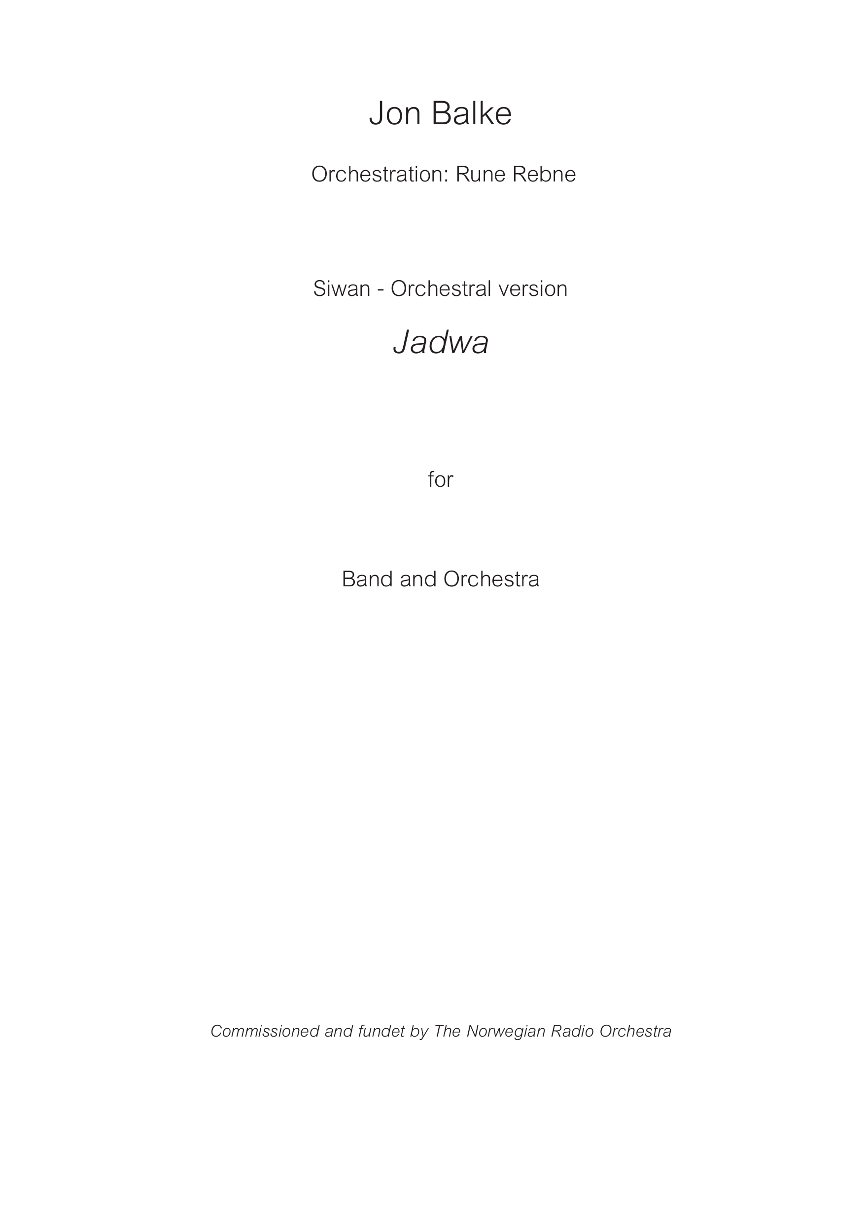 Jadwa - Siwan - Orchestral version