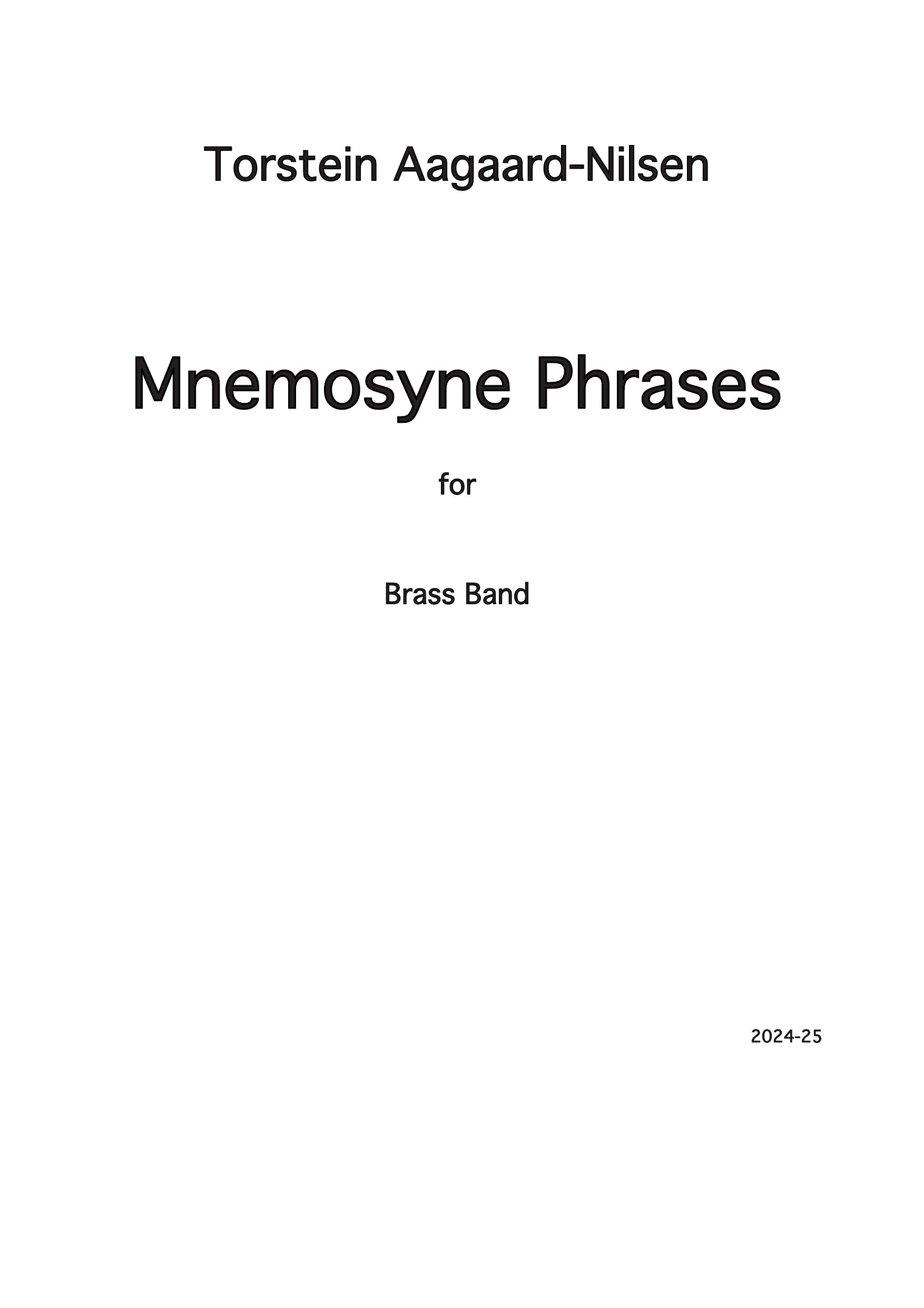 Mnemosyne Phrases - for brass band
