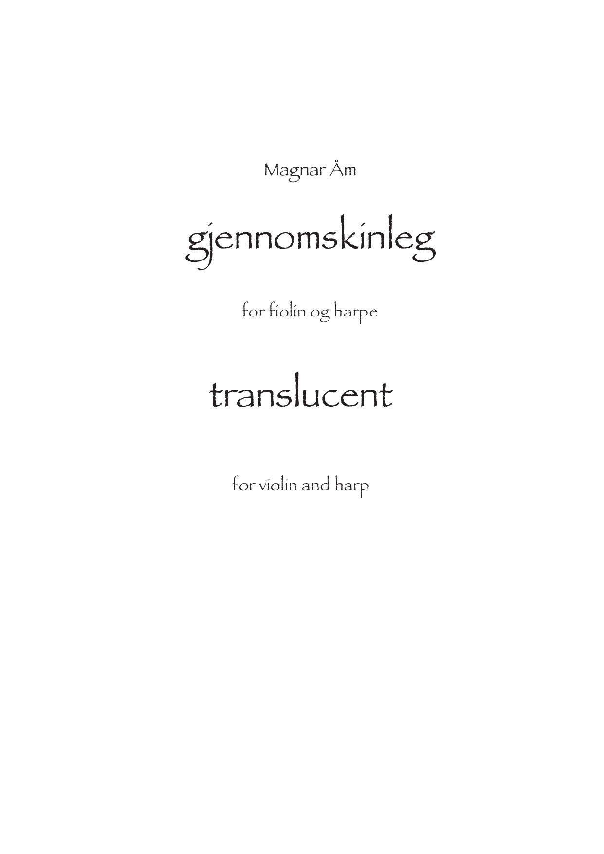 translucent - for violin and harp