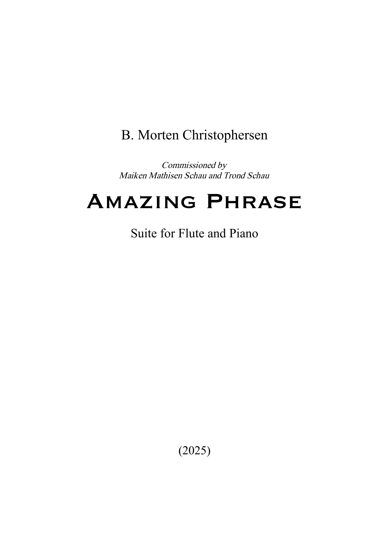 Amazing Phrase - Suite for Flute and Piano