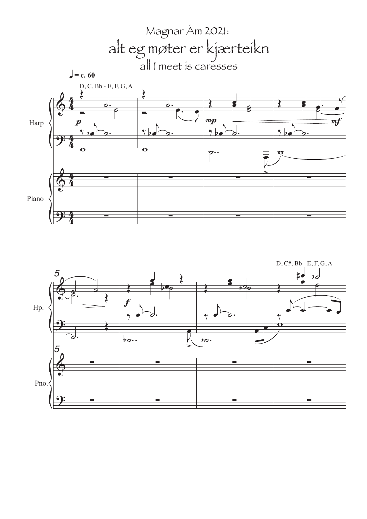 all I meet is caresses - version for harp and piano - Image 4