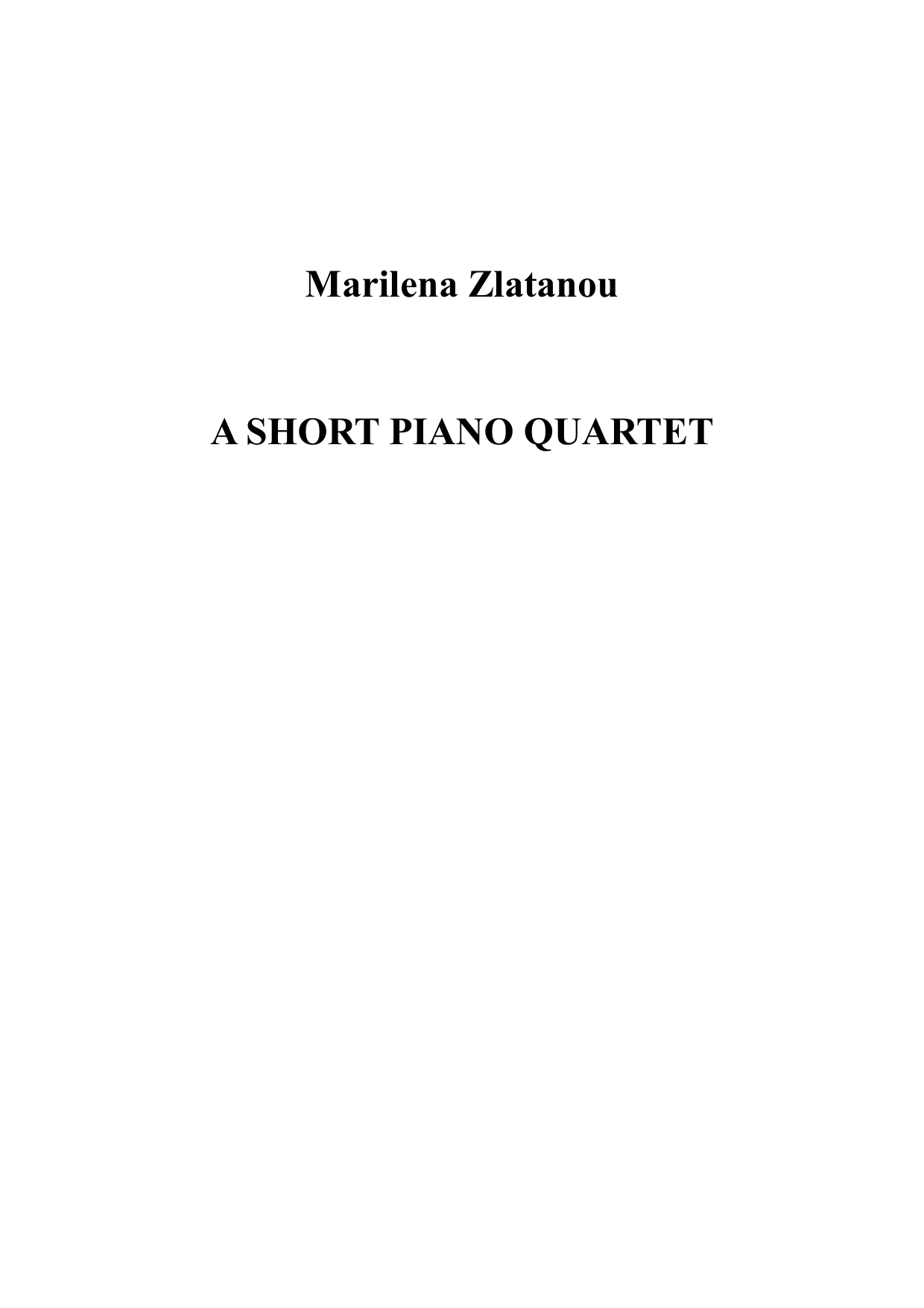 A Short Piano Quartet
