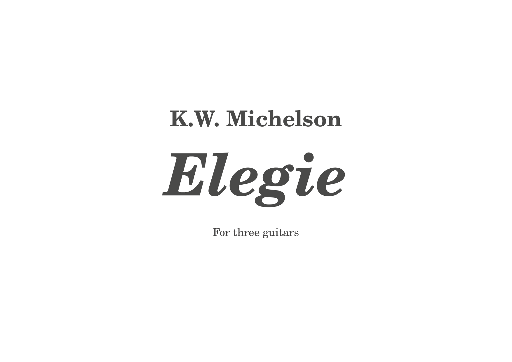 Elegie - efter ett tema av Rachmaninoff - For three guitars