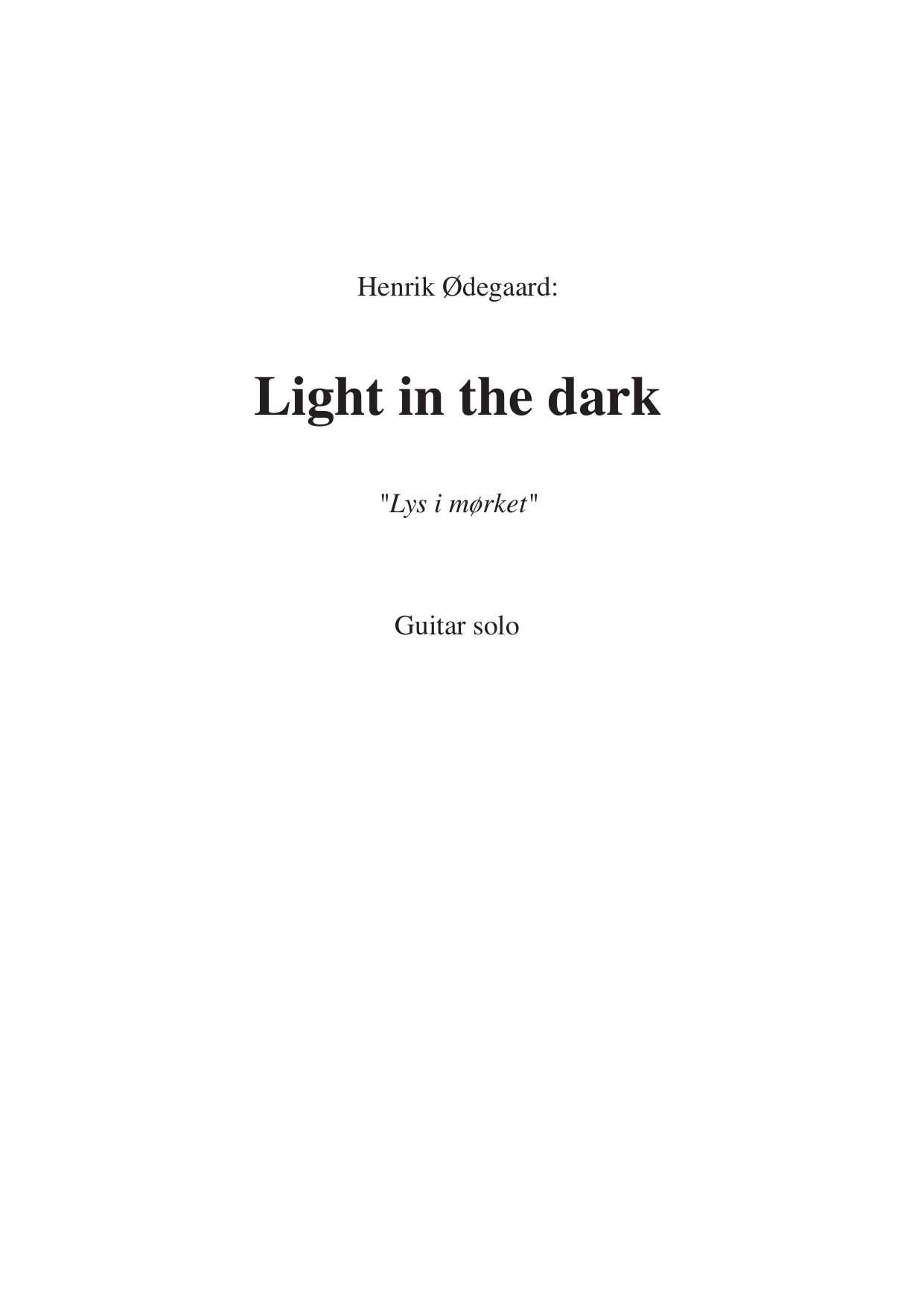 Light in the Dark - Guitar solo