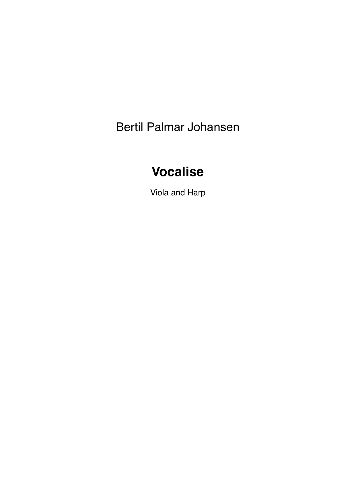 Vocalise - For Viola and Harp