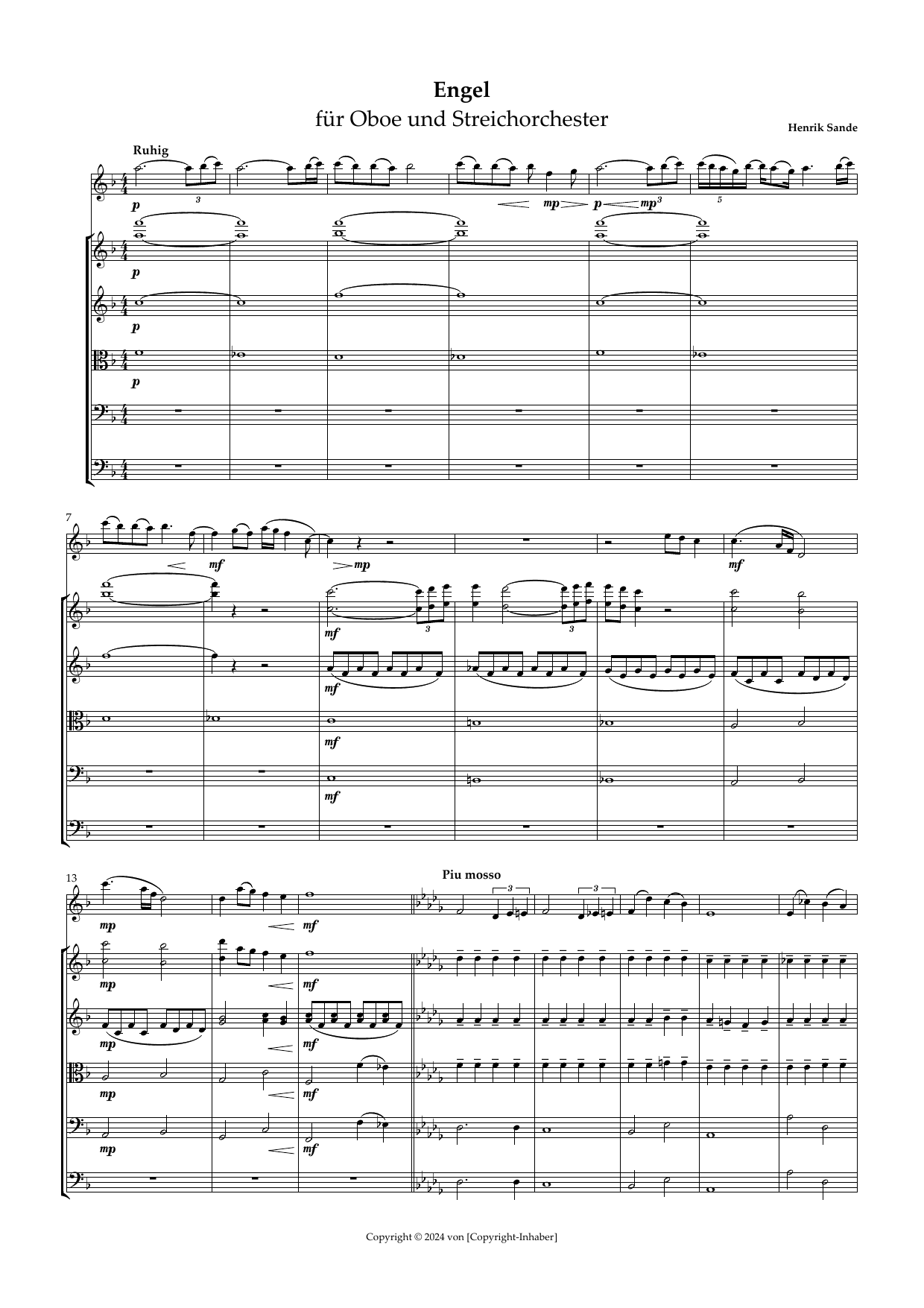 Engel - für Oboe und Streichorchester