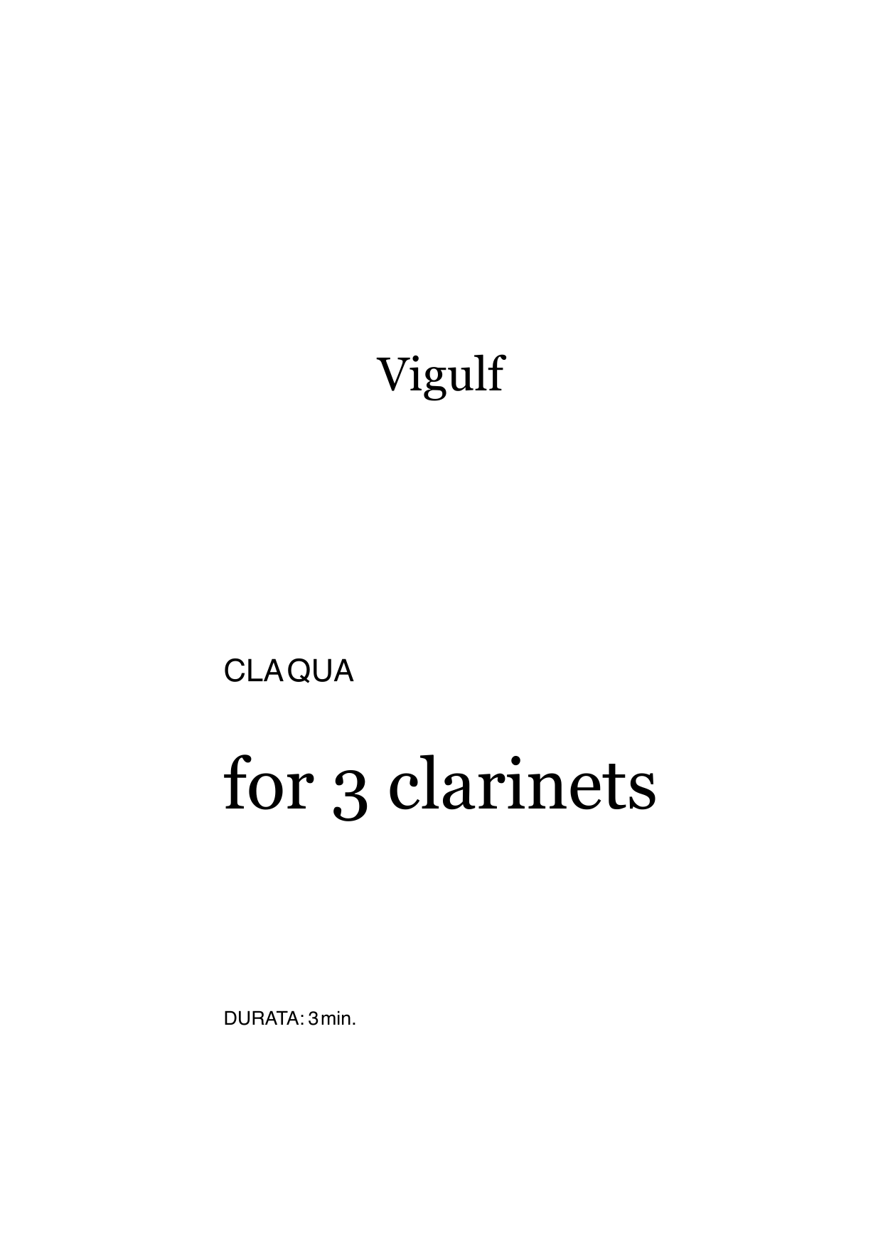 Claqua for 3 clarinets