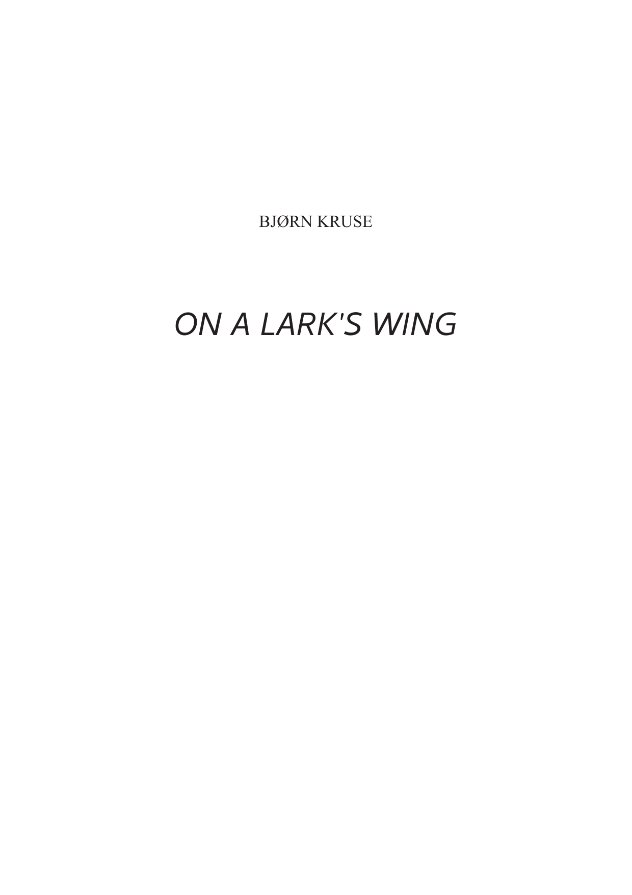 On a Lark's Wing - for soprano voice and guitar