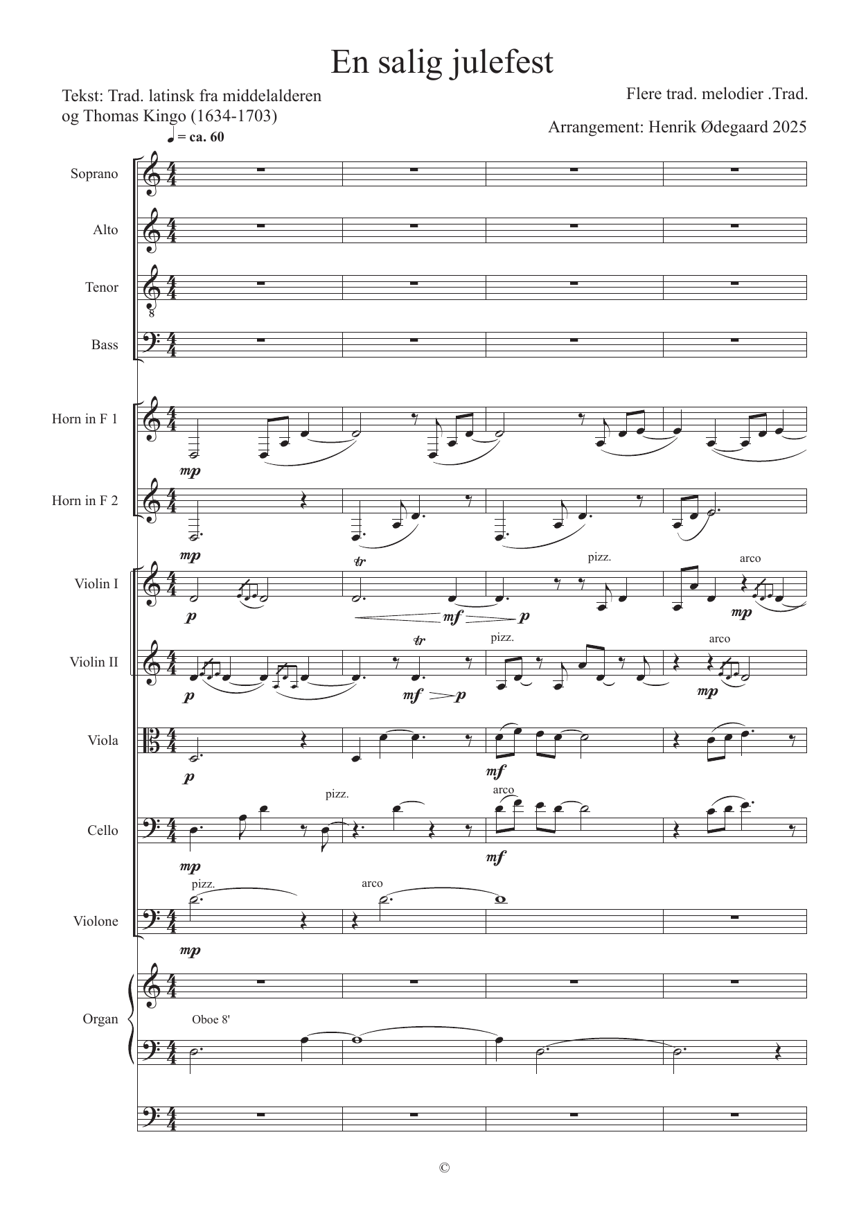En salig julefest - arrangert for fire solostemmer (SATB), to F-horn, barokkensemble og orgel - Image 3