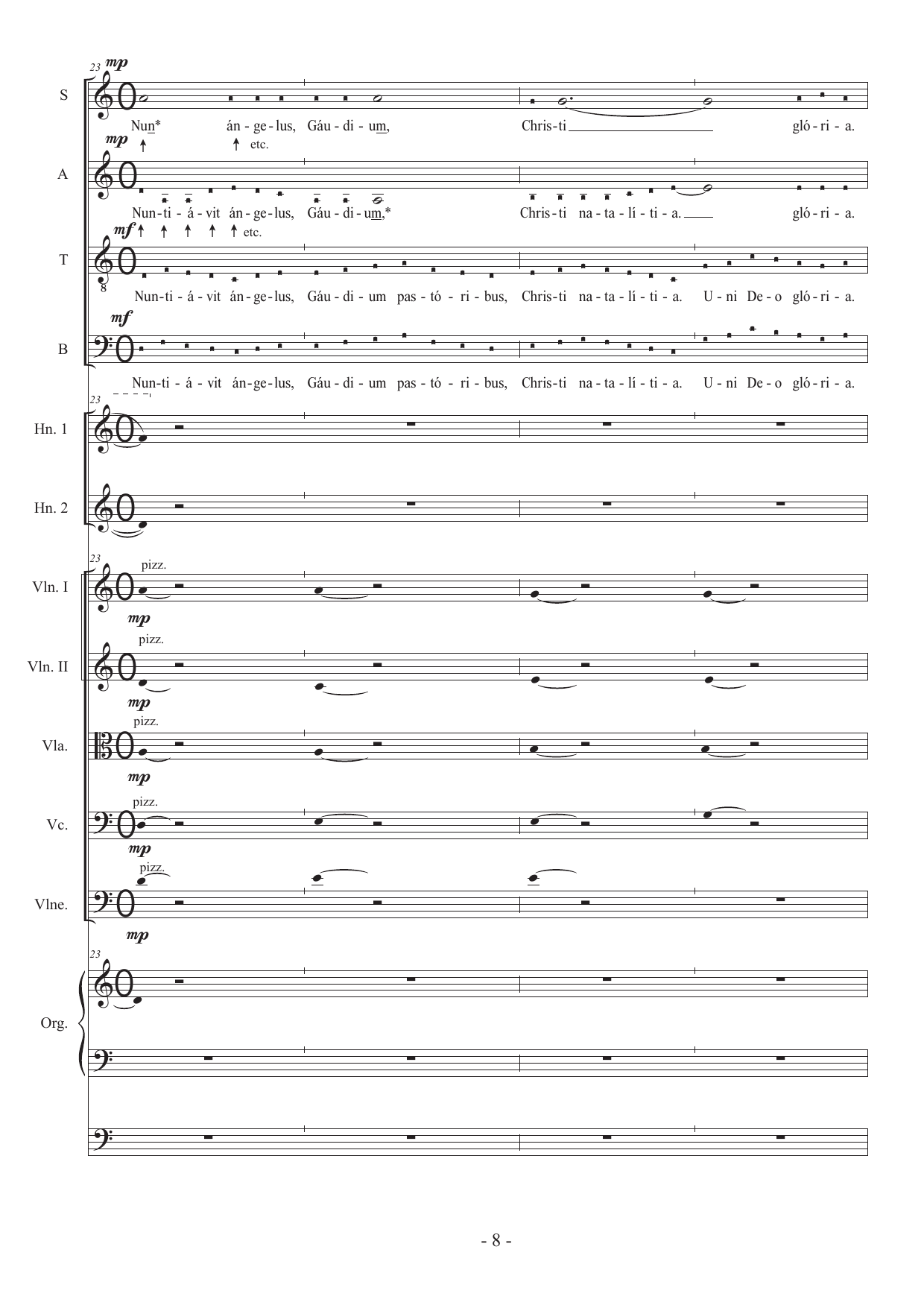 En salig julefest - arrangert for fire solostemmer (SATB), to F-horn, barokkensemble og orgel - Image 8