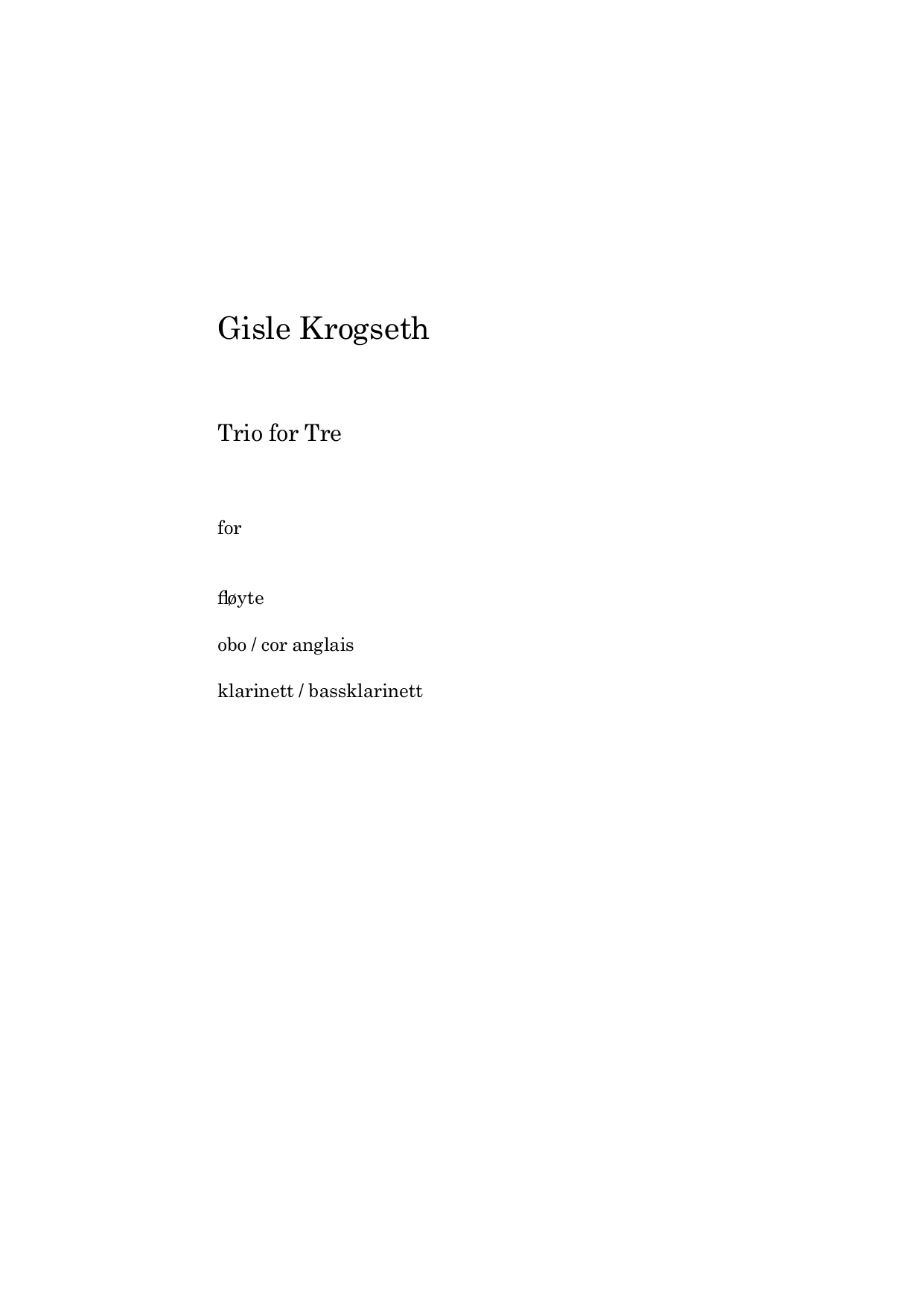 Trio for Tre, op. 63