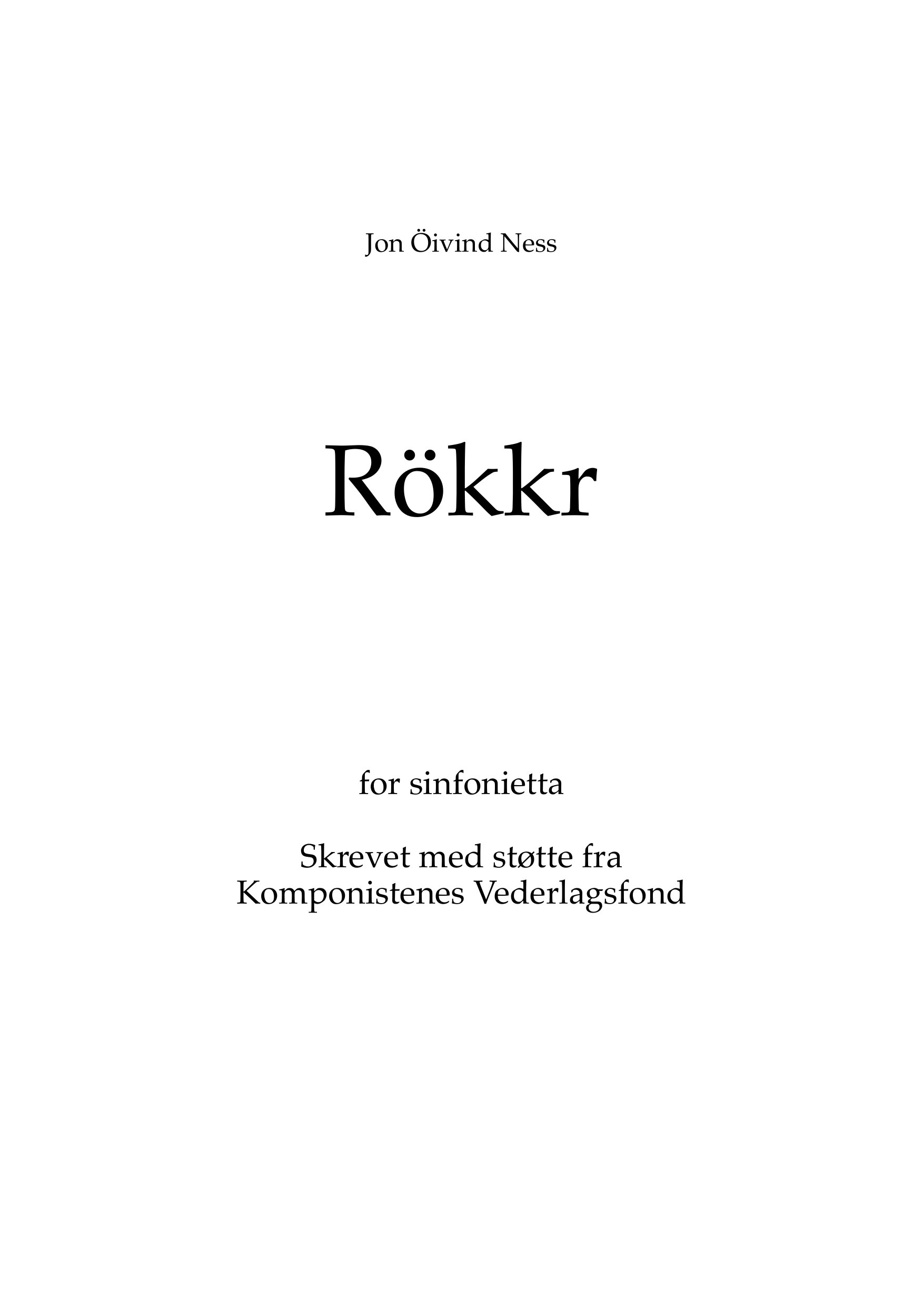 Rökkr - For Sinfonietta