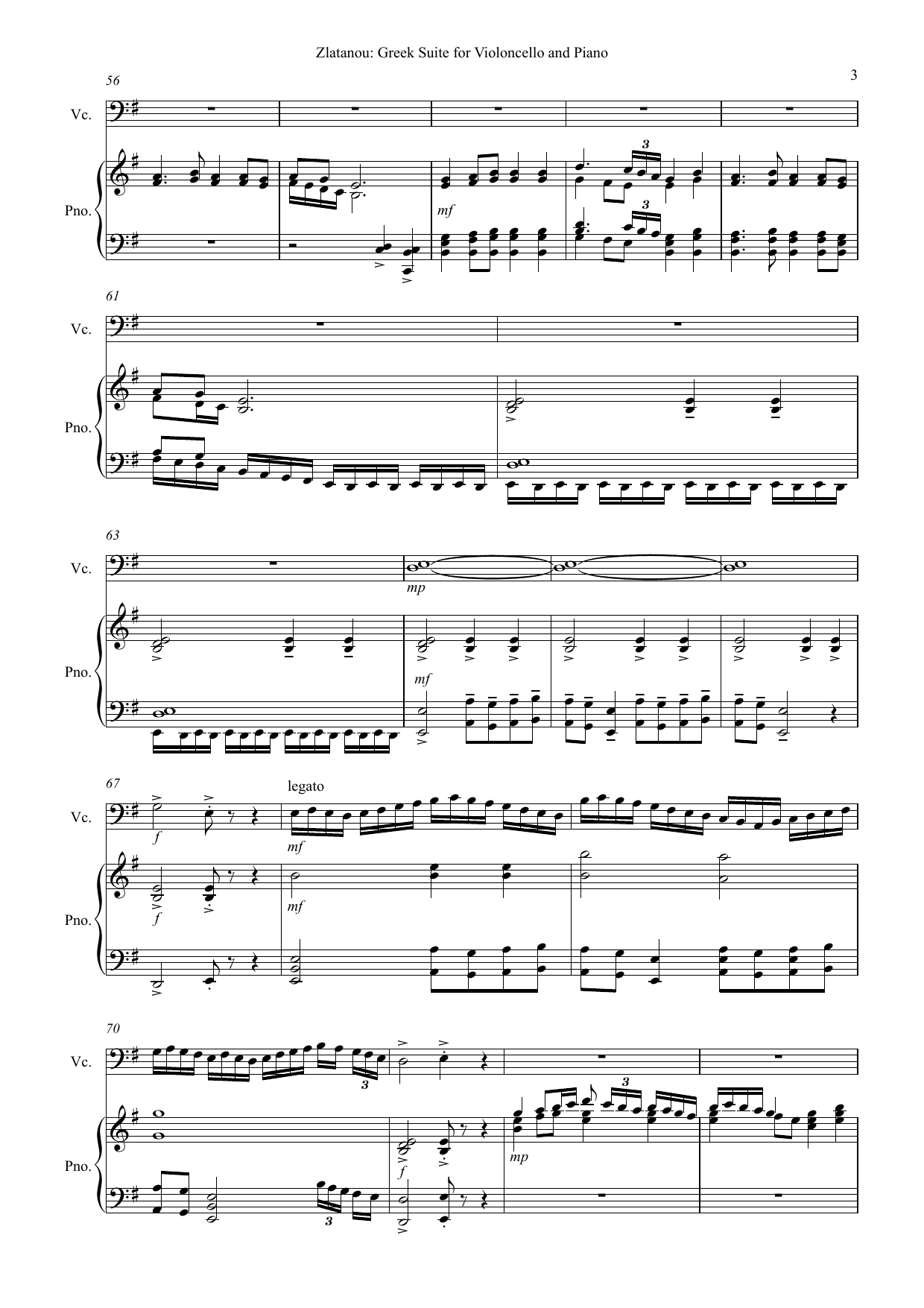 Greek Suite for violoncello and piano - On Nine Greek Folk Songs and Dances - Image 5
