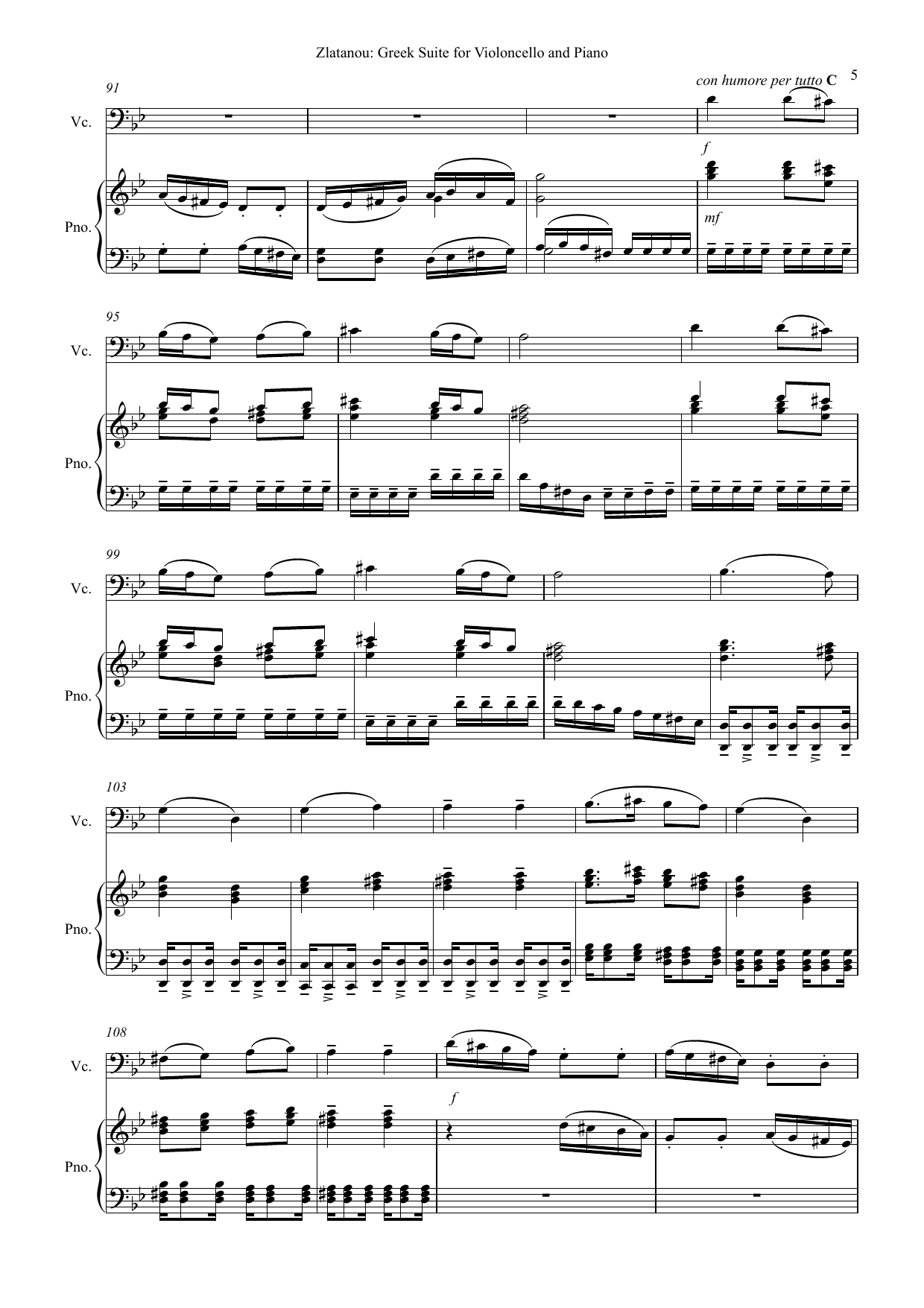 Greek Suite for violoncello and piano - On Nine Greek Folk Songs and Dances - Image 7