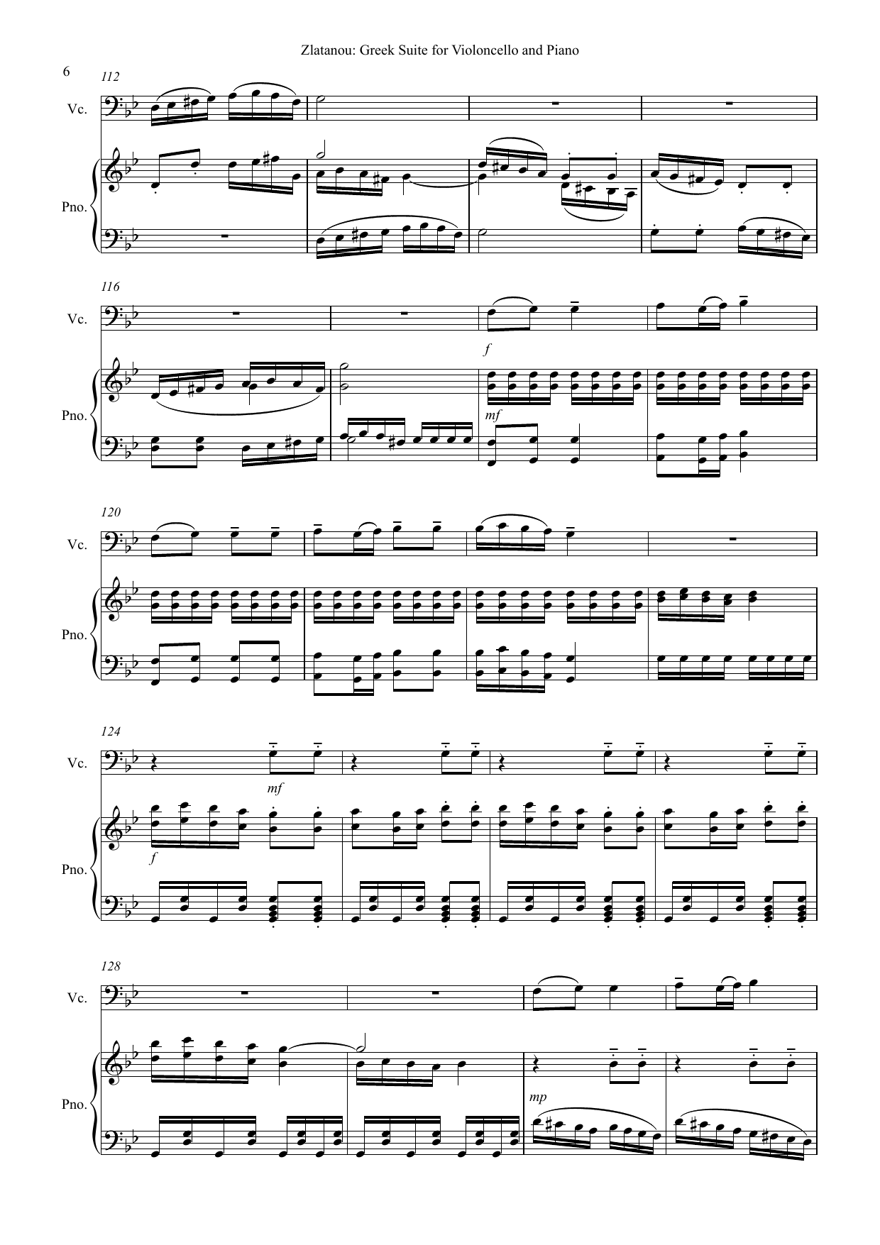 Greek Suite for violoncello and piano - On Nine Greek Folk Songs and Dances - Image 8